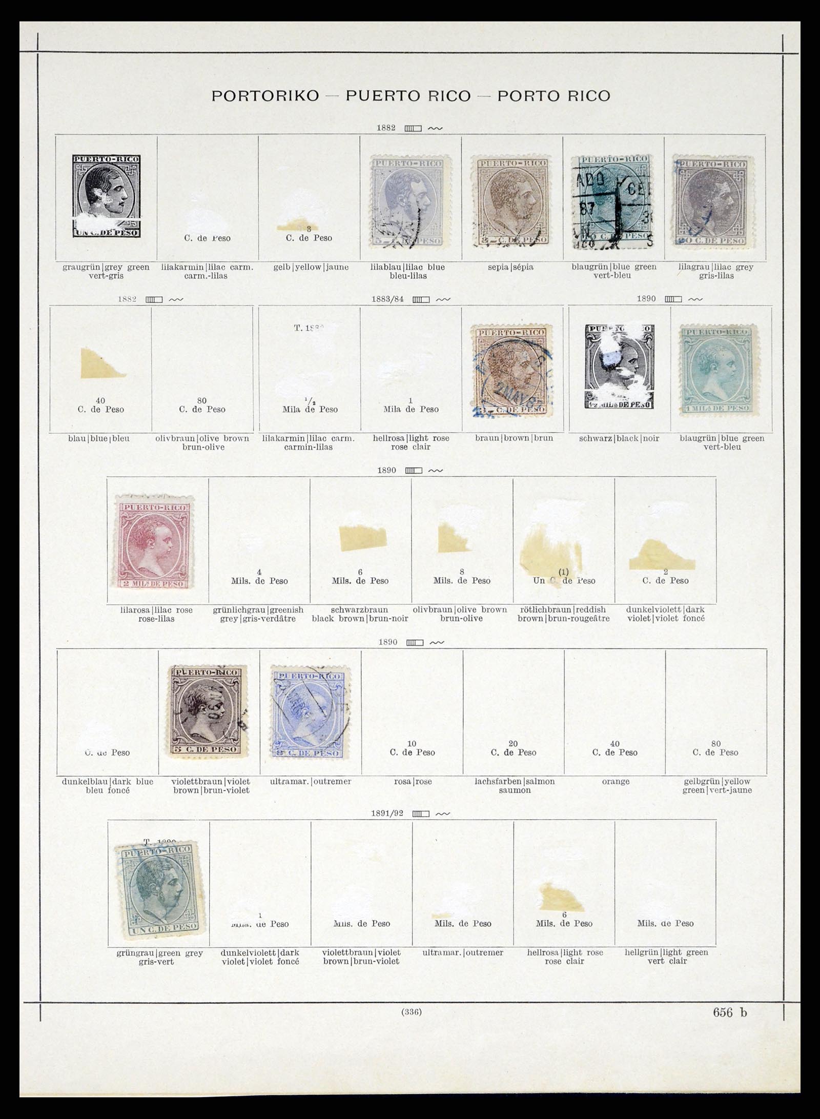 38191 0003 - Postzegelverzameling 38191 Puerto Rico 1855-1900.