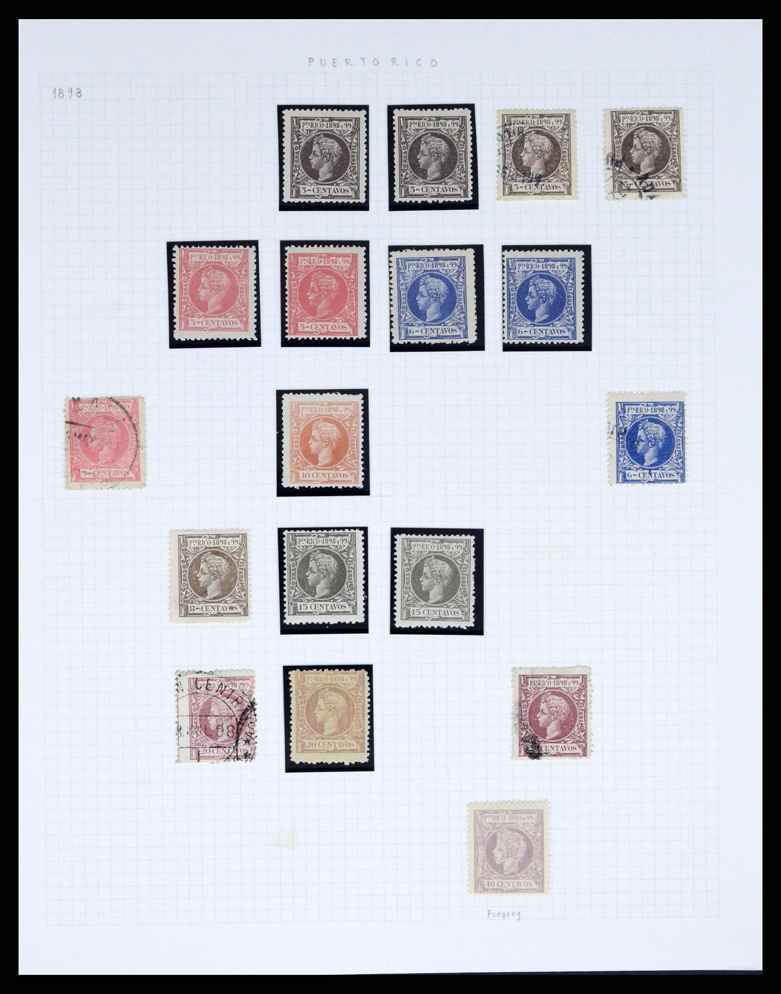 38191 0009 - Postzegelverzameling 38191 Puerto Rico 1855-1900.