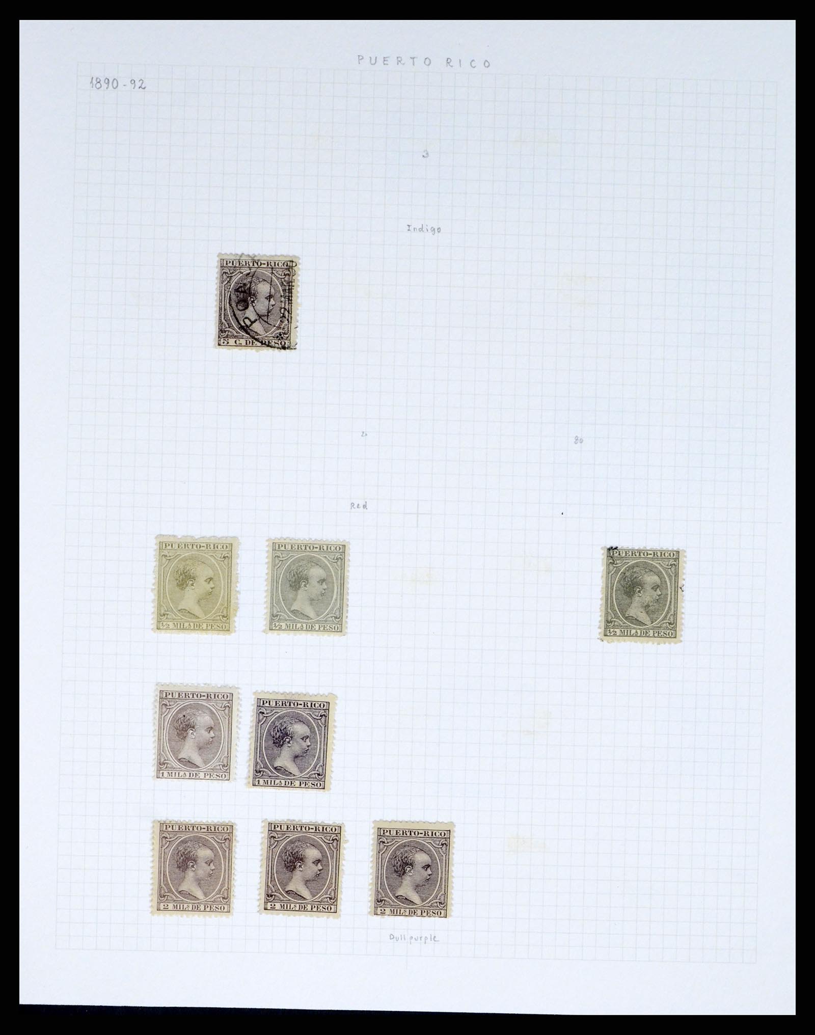 38191 0011 - Postzegelverzameling 38191 Puerto Rico 1855-1900.