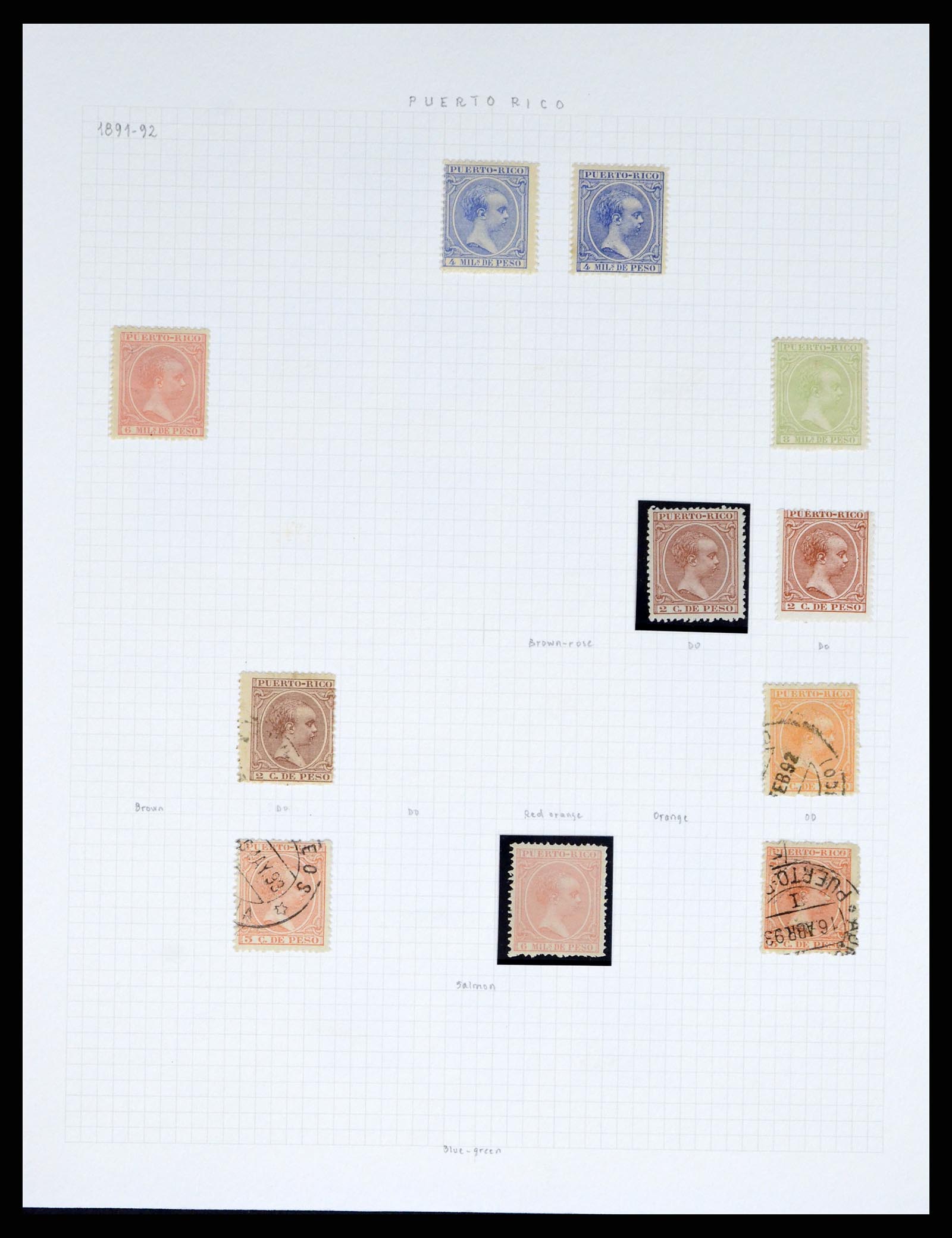 38191 0012 - Postzegelverzameling 38191 Puerto Rico 1855-1900.