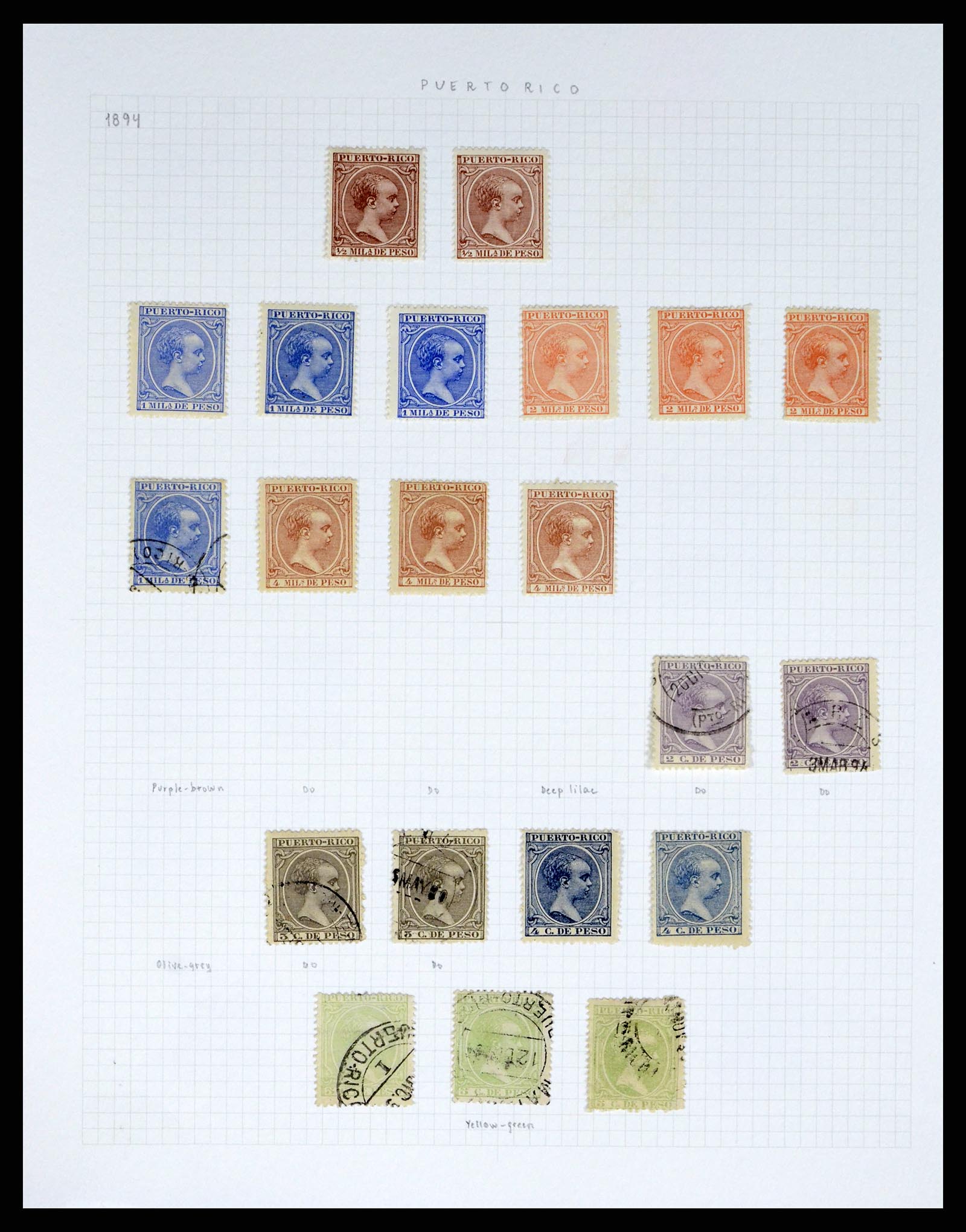 38191 0013 - Postzegelverzameling 38191 Puerto Rico 1855-1900.