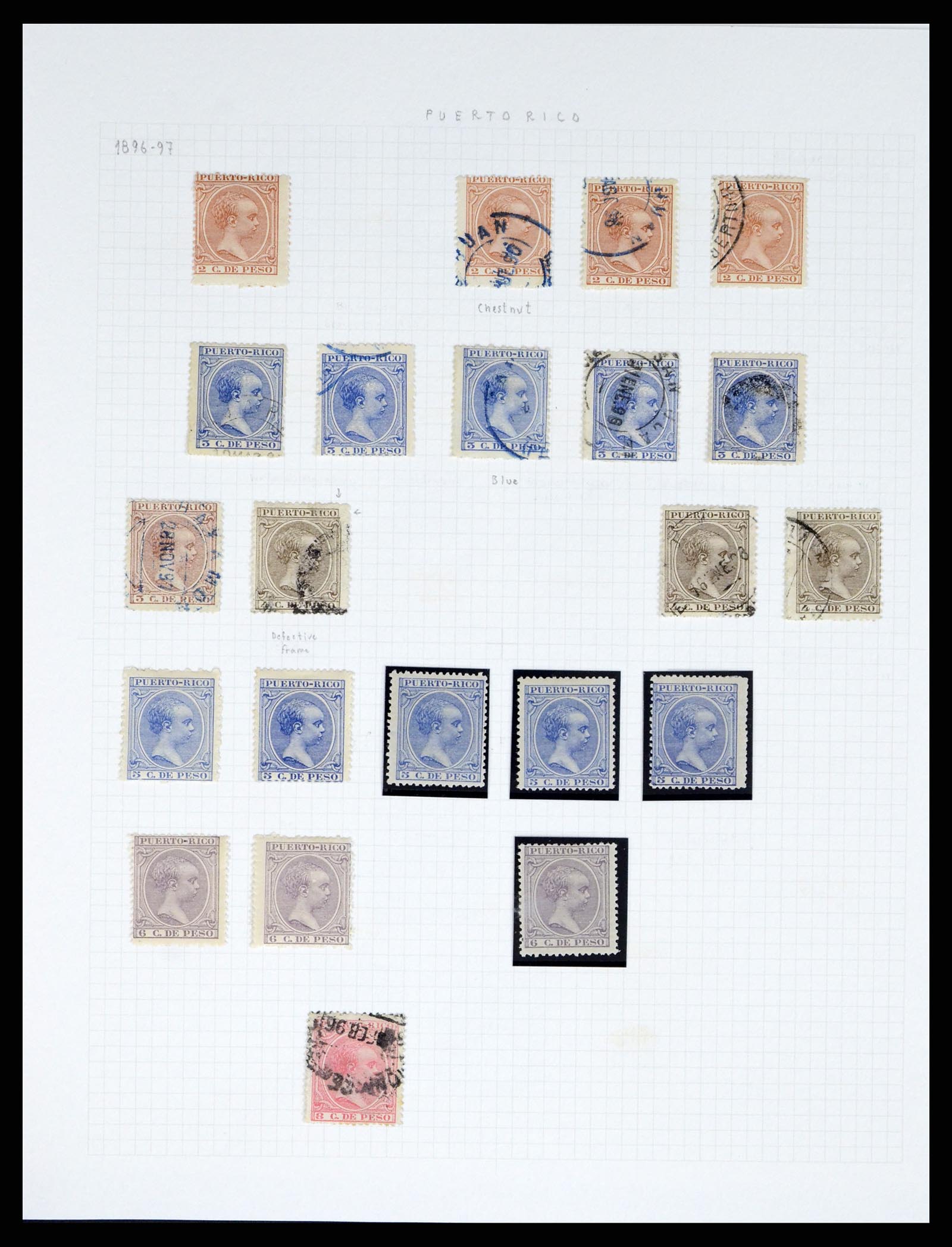 38191 0015 - Postzegelverzameling 38191 Puerto Rico 1855-1900.