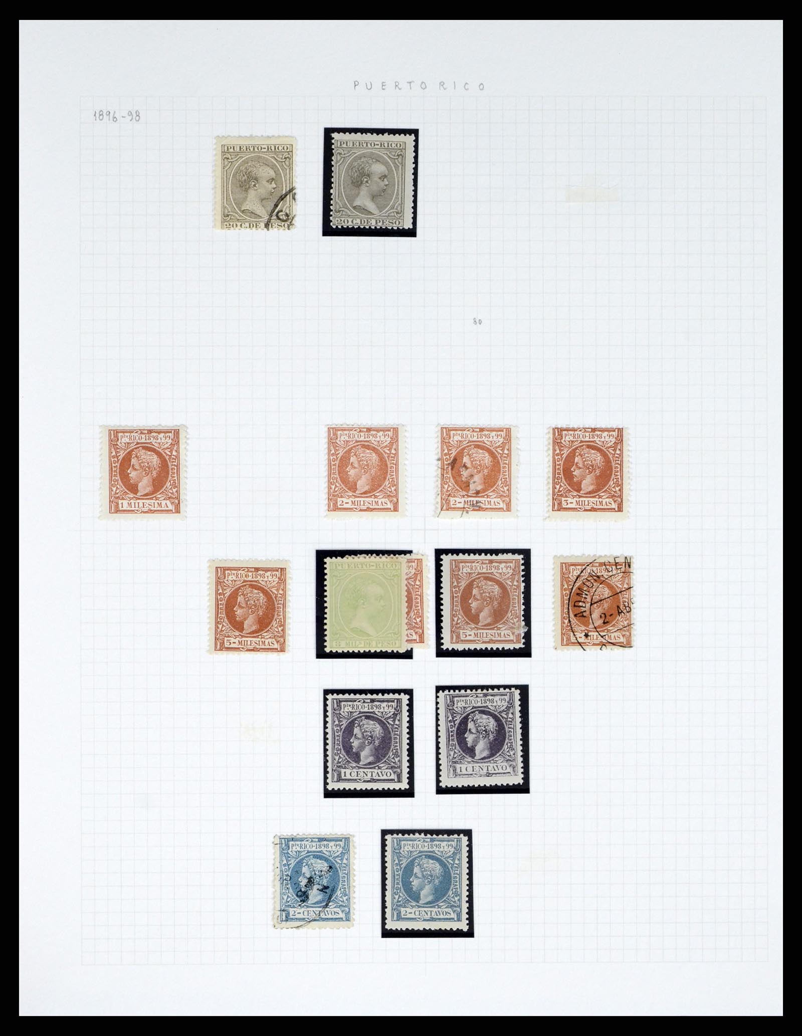 38191 0016 - Postzegelverzameling 38191 Puerto Rico 1855-1900.