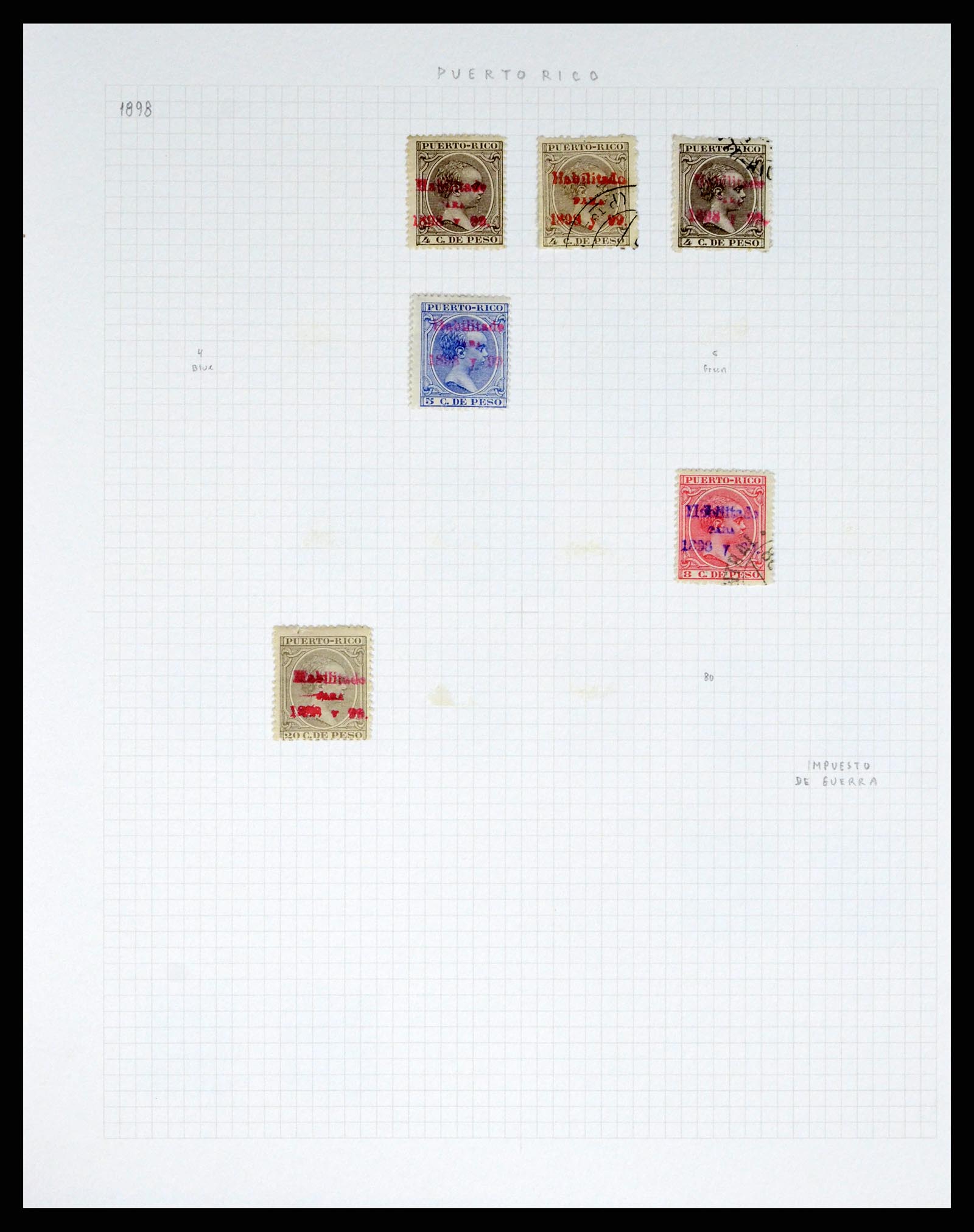 38191 0017 - Postzegelverzameling 38191 Puerto Rico 1855-1900.