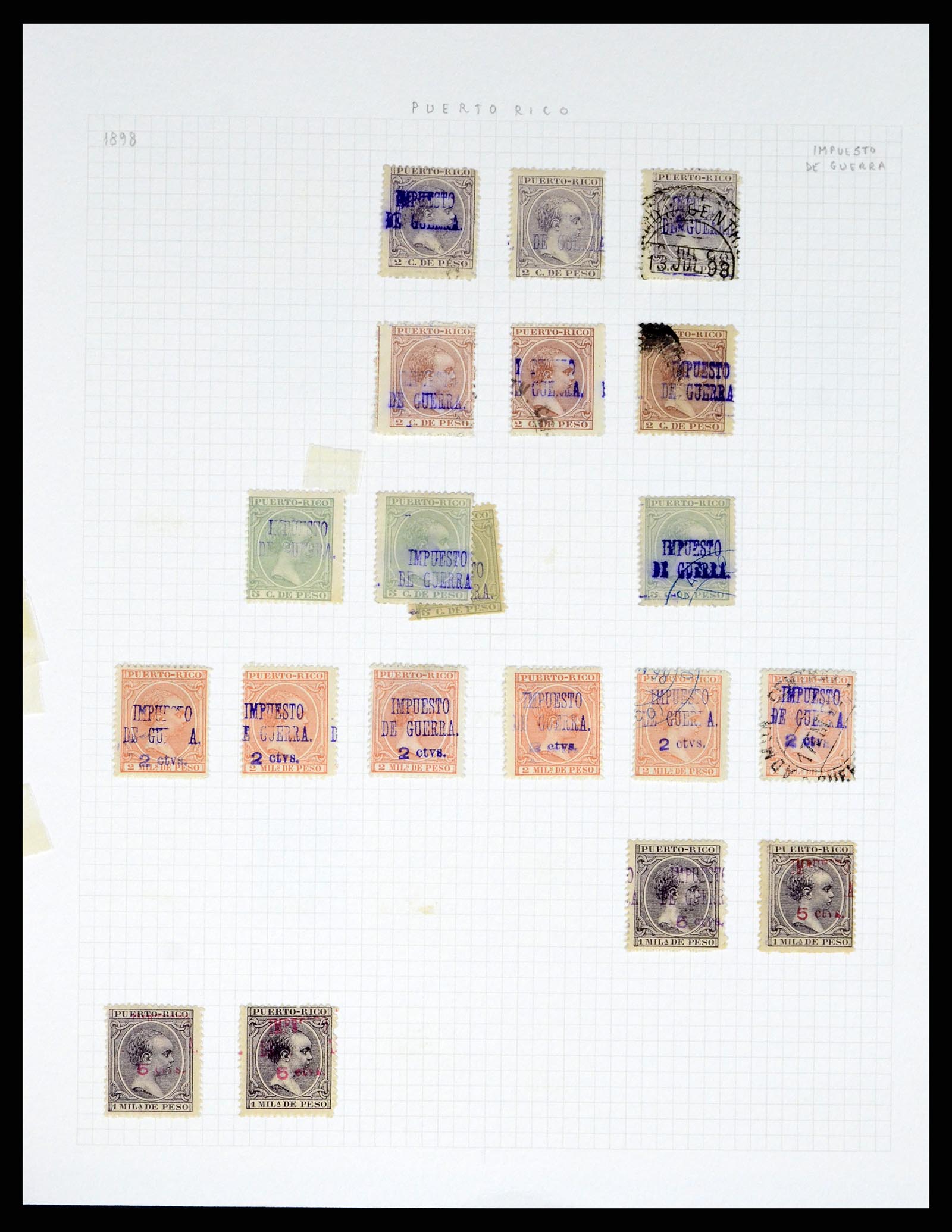 38191 0018 - Postzegelverzameling 38191 Puerto Rico 1855-1900.