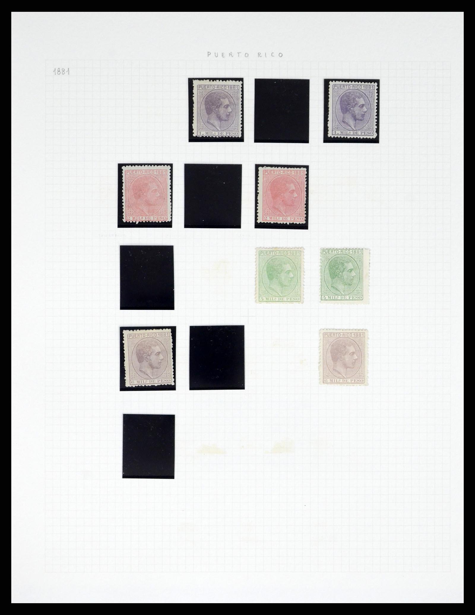38191 0021 - Postzegelverzameling 38191 Puerto Rico 1855-1900.