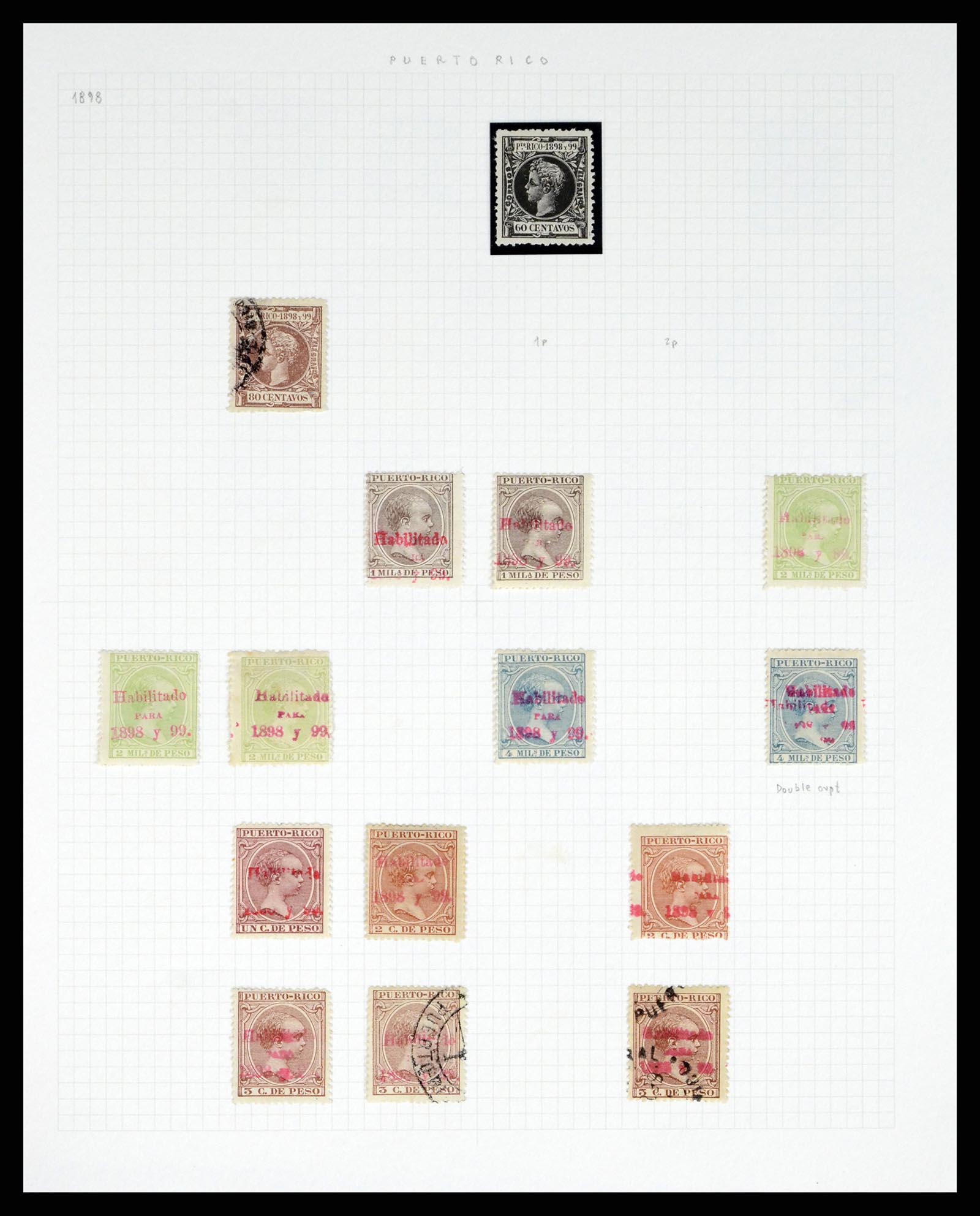 38191 0025 - Postzegelverzameling 38191 Puerto Rico 1855-1900.