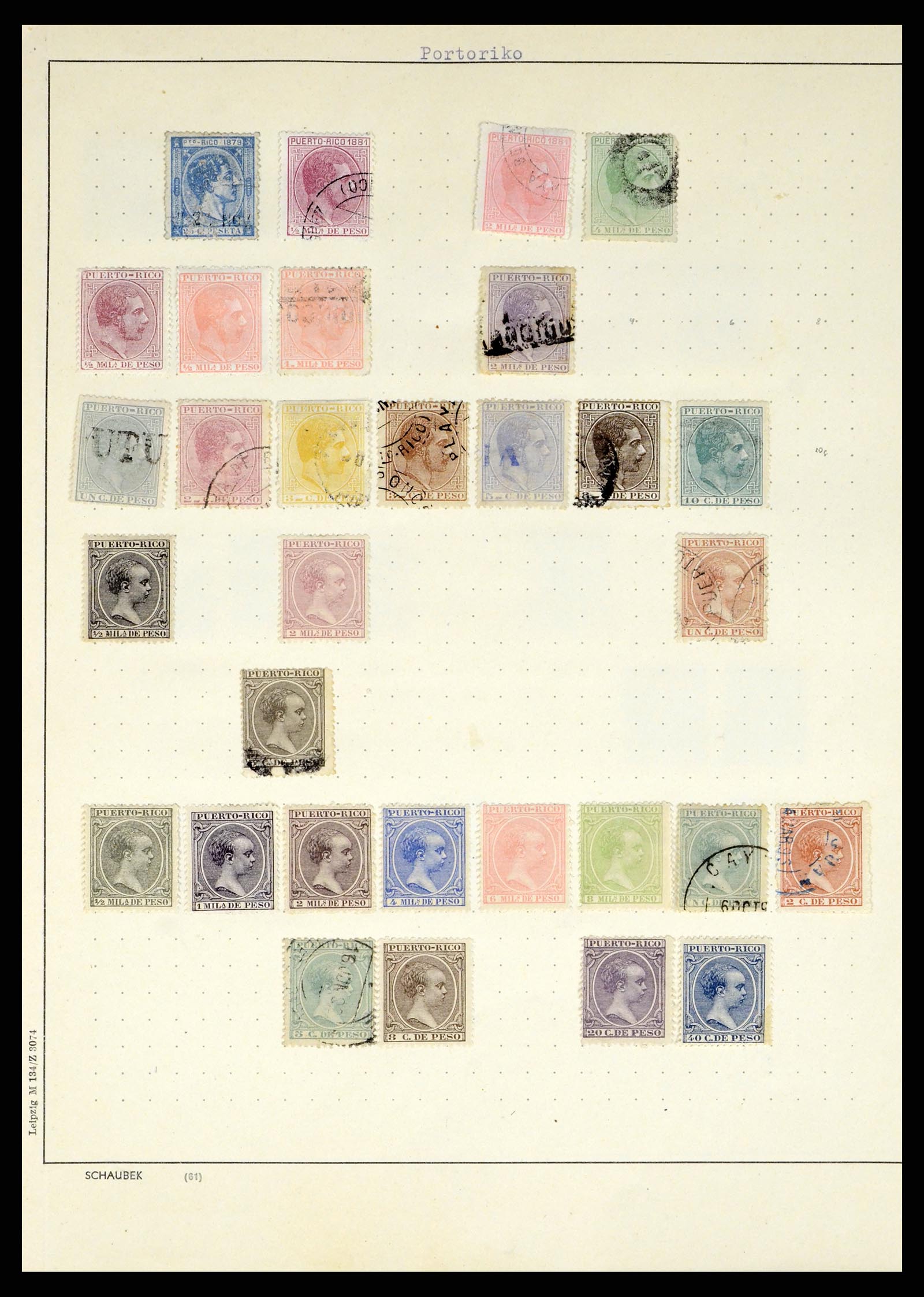 38191 0029 - Postzegelverzameling 38191 Puerto Rico 1855-1900.