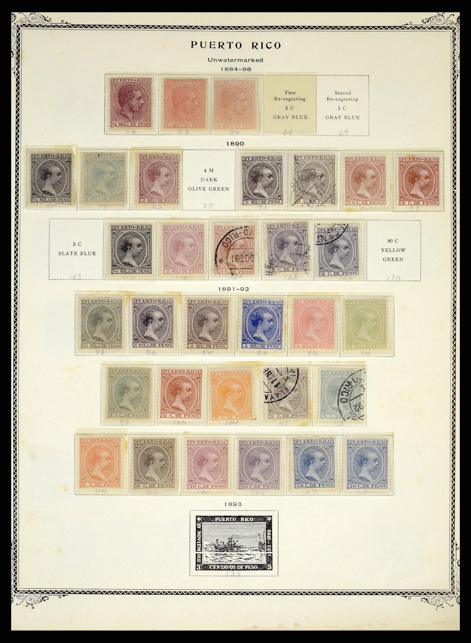 38191 0032 - Stamp collection 38191 Puerto Rico 1855-1900.