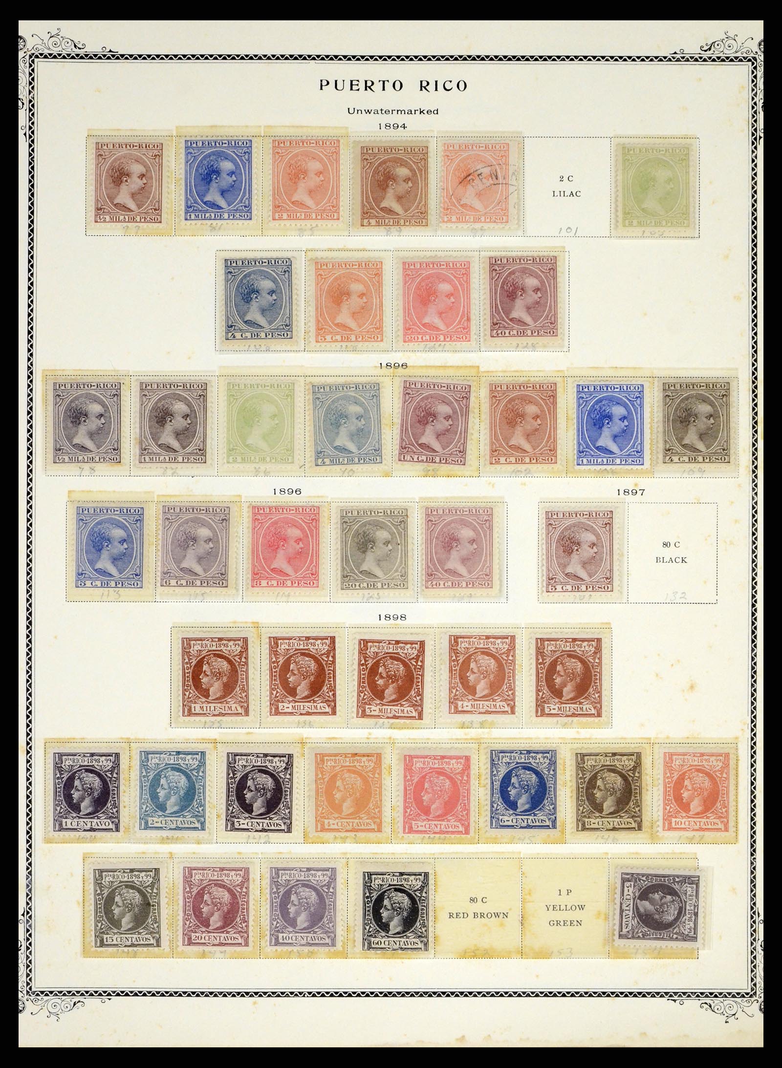 38191 0033 - Postzegelverzameling 38191 Puerto Rico 1855-1900.