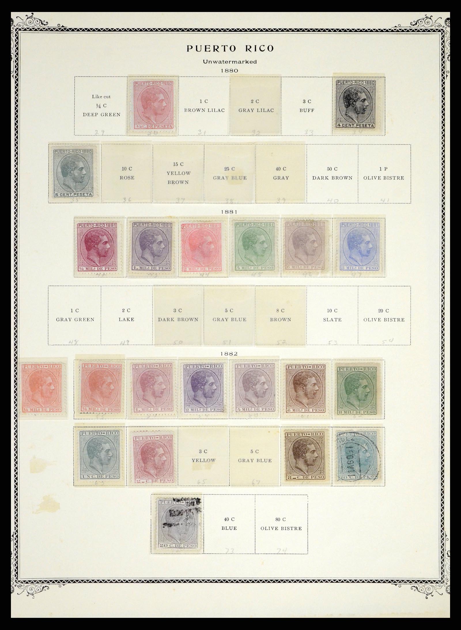 38191 0035 - Postzegelverzameling 38191 Puerto Rico 1855-1900.