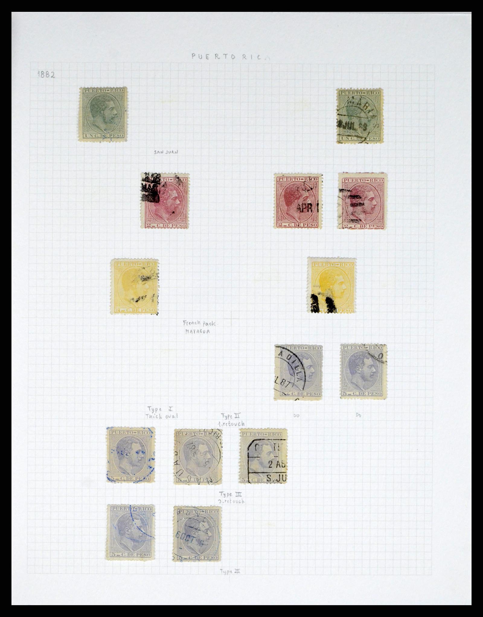 38191 0048 - Postzegelverzameling 38191 Puerto Rico 1855-1900.