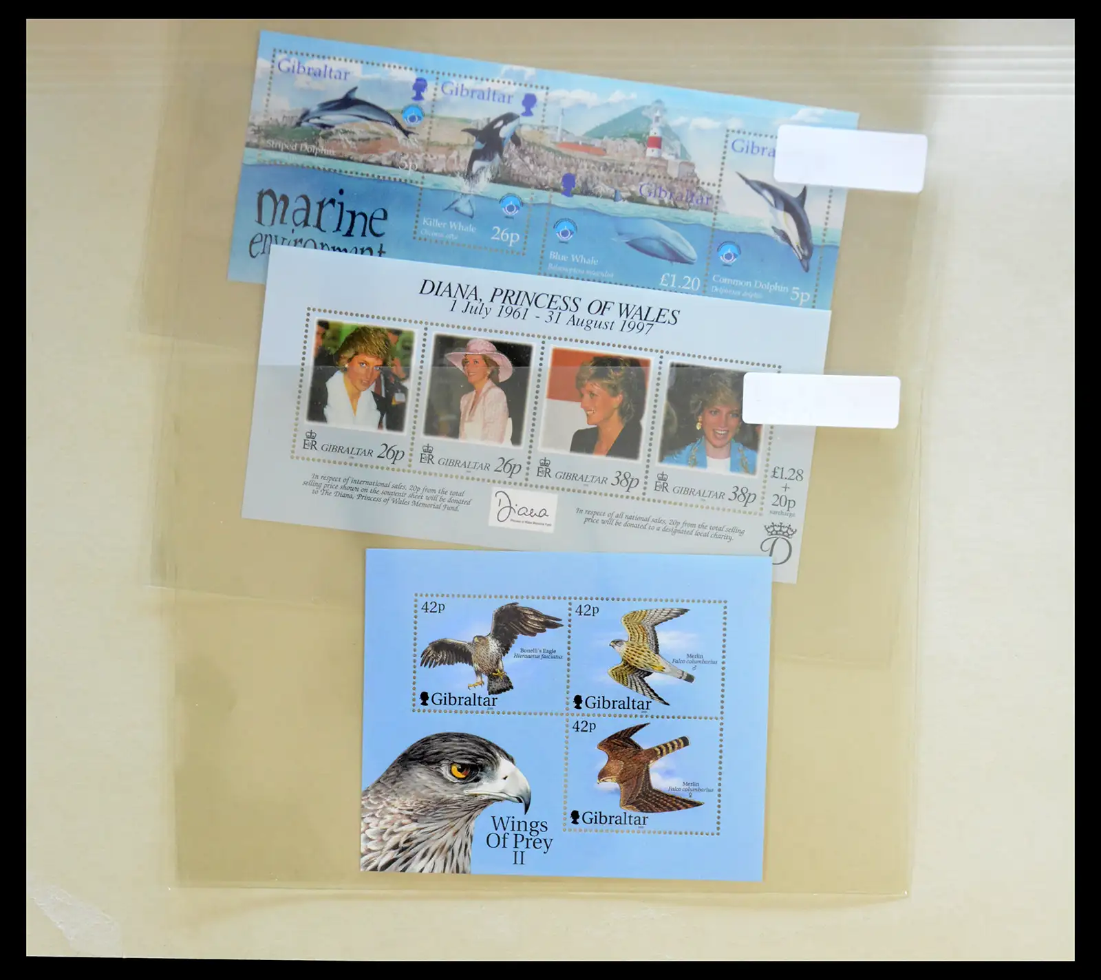 38192 0013 - Stamp collection 38192 Gibraltar souvenir sheets 1993-2000.