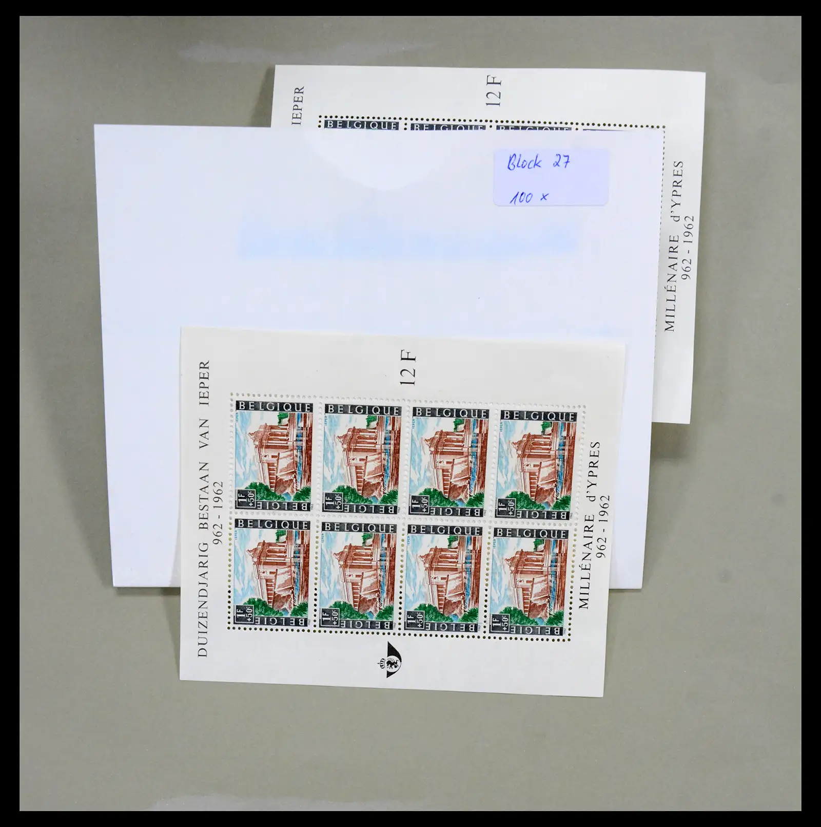 38194 0013 - Stamp collection 38194 Belgium souvenir sheets 1962-1964.