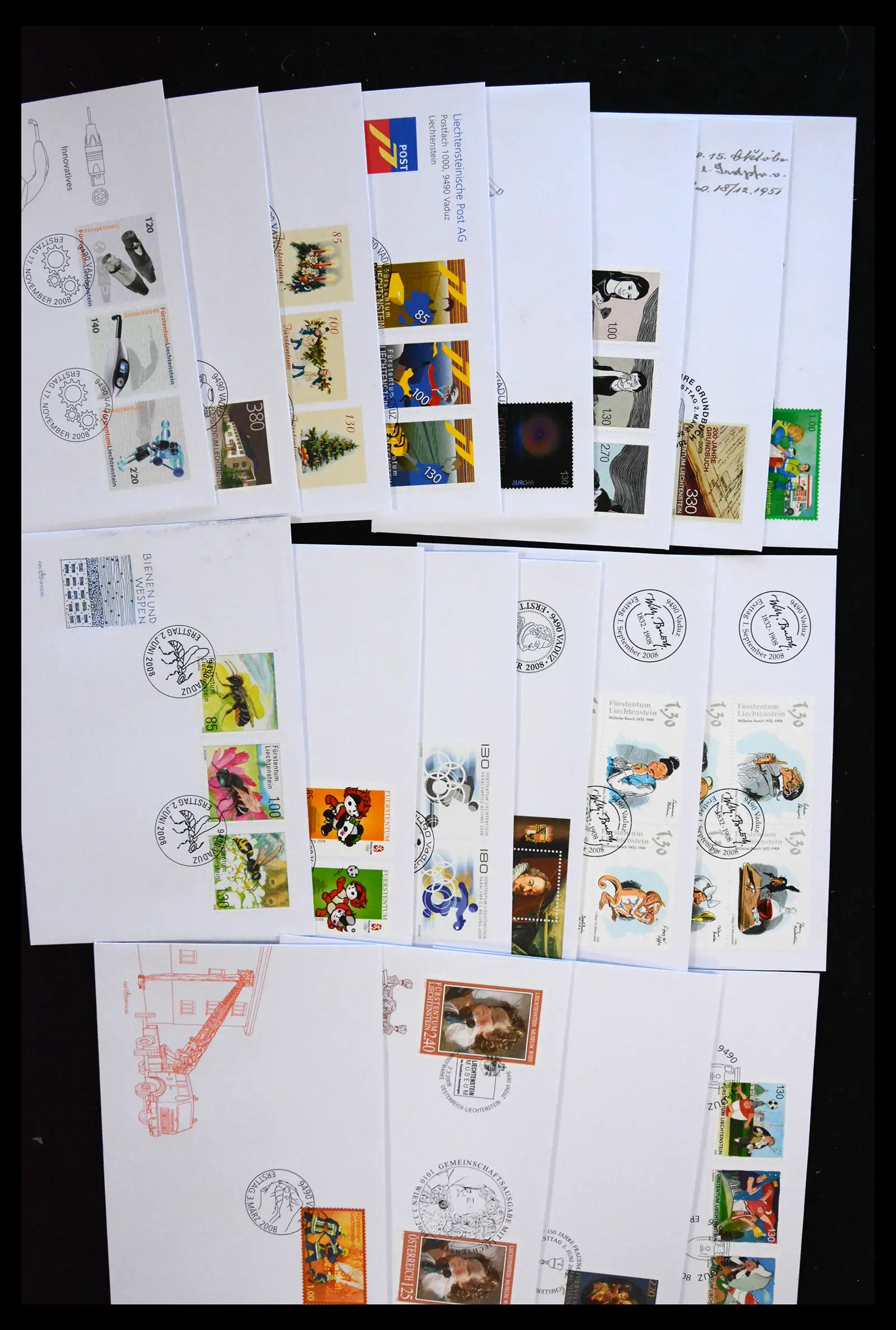 38203 0013 - Postzegelverzameling 38203 Liechtenstein FDC's 1961-2011.