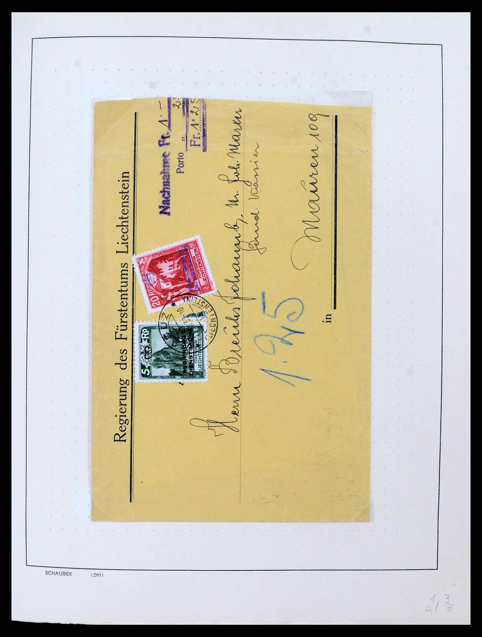 38204 0001 - Postzegelverzameling 38204 Liechtenstein dienst brieven 1932-1989.