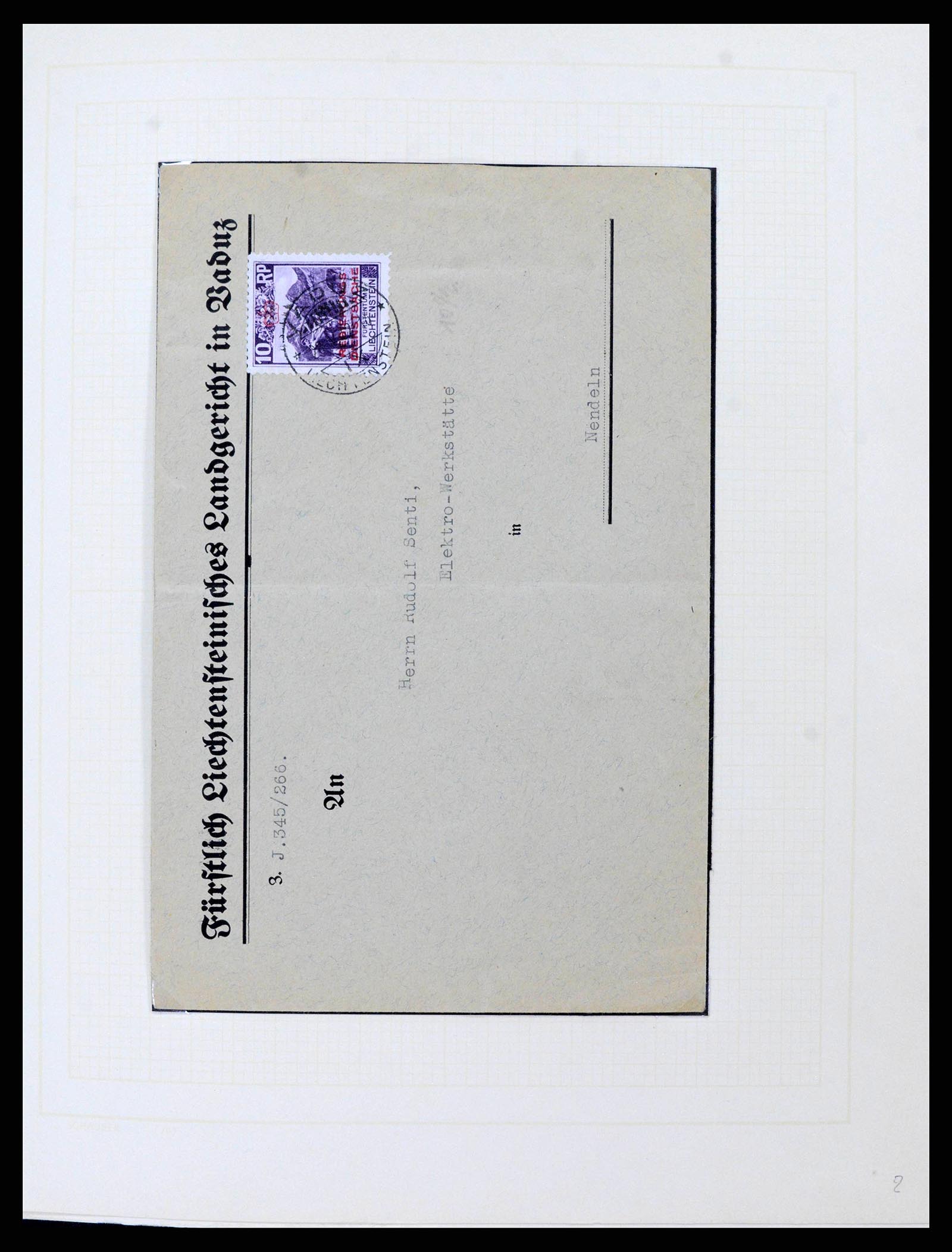 38204 0002 - Postzegelverzameling 38204 Liechtenstein dienst brieven 1932-1989.
