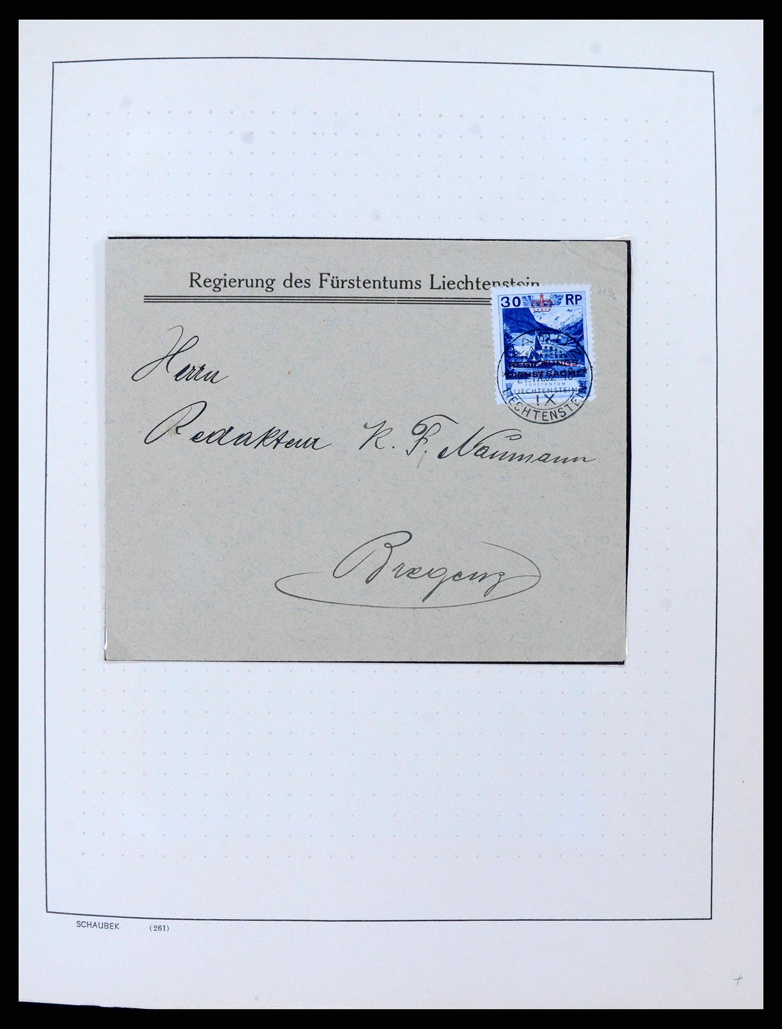 38204 0003 - Postzegelverzameling 38204 Liechtenstein dienst brieven 1932-1989.