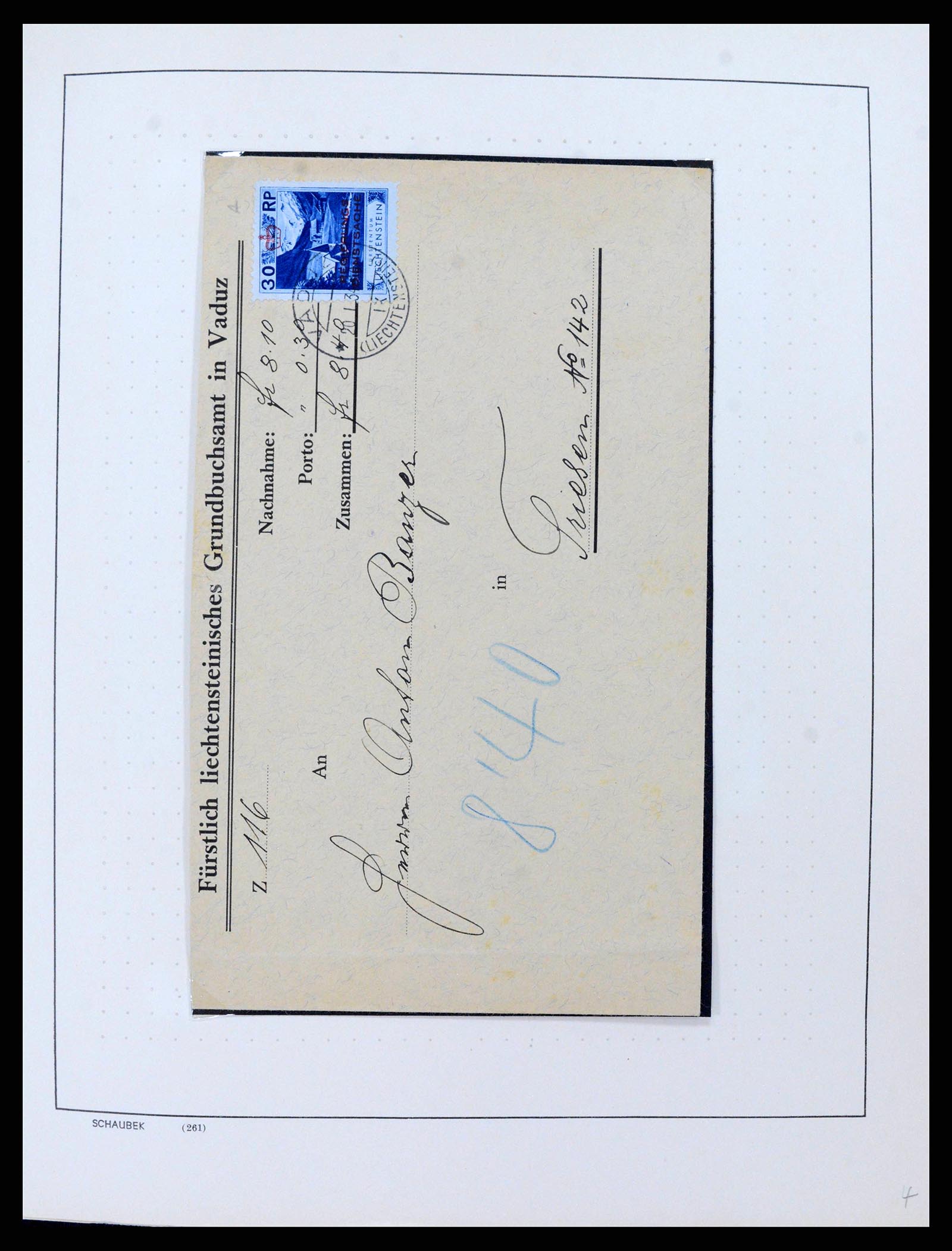 38204 0004 - Postzegelverzameling 38204 Liechtenstein dienst brieven 1932-1989.