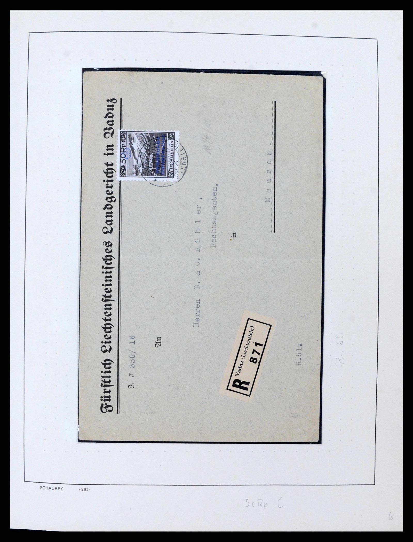38204 0006 - Postzegelverzameling 38204 Liechtenstein dienst brieven 1932-1989.
