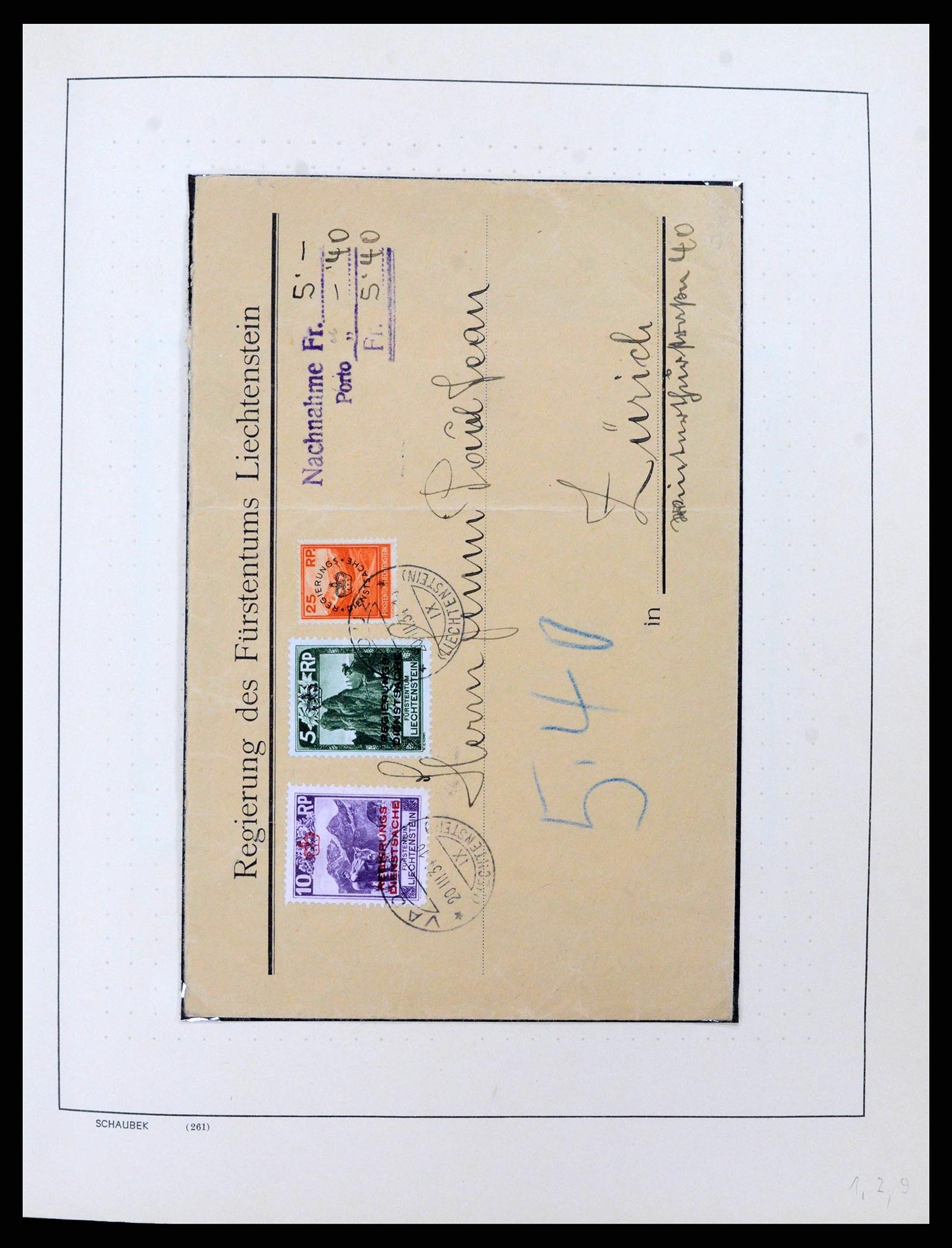 38204 0009 - Postzegelverzameling 38204 Liechtenstein dienst brieven 1932-1989.