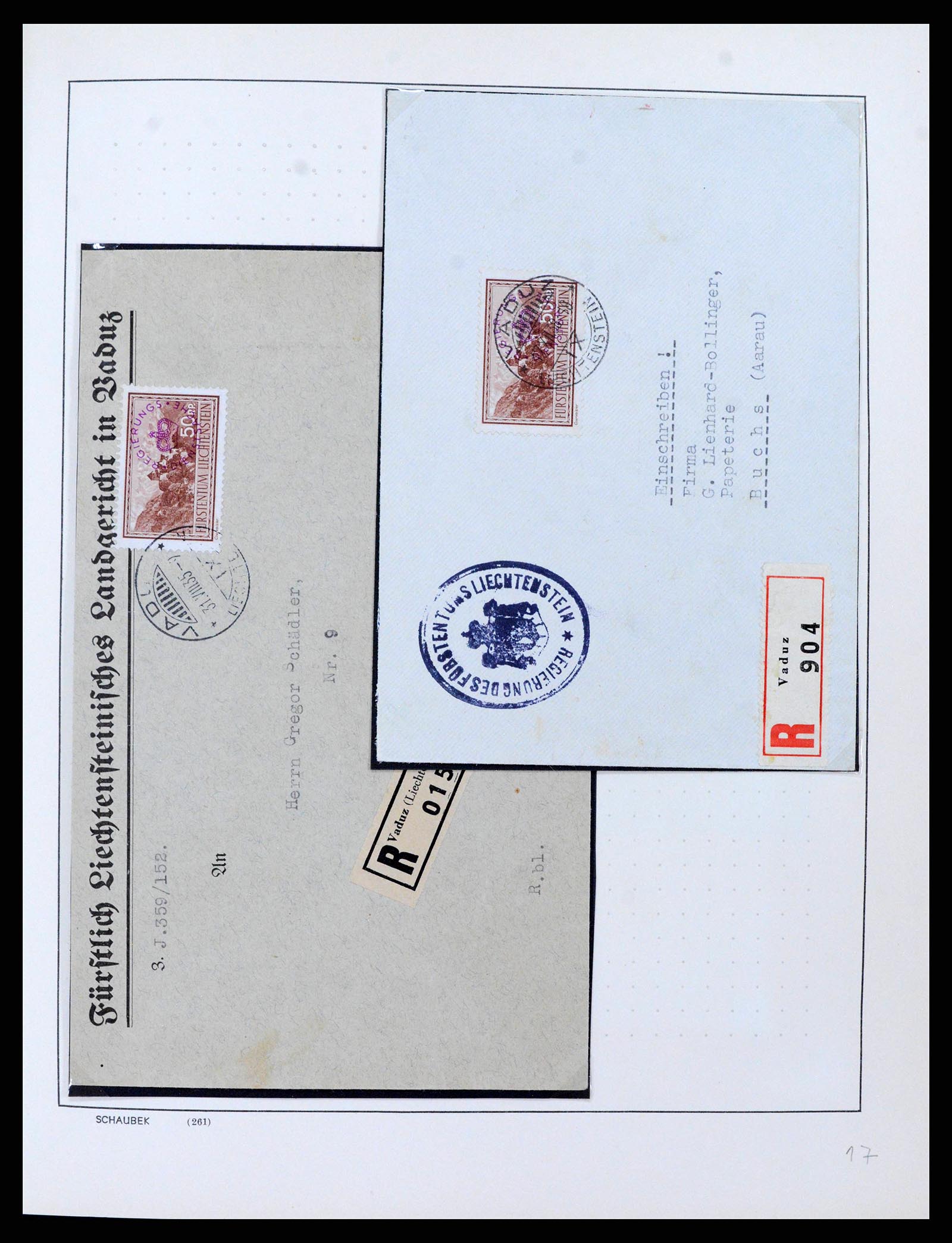38204 0014 - Postzegelverzameling 38204 Liechtenstein dienst brieven 1932-1989.