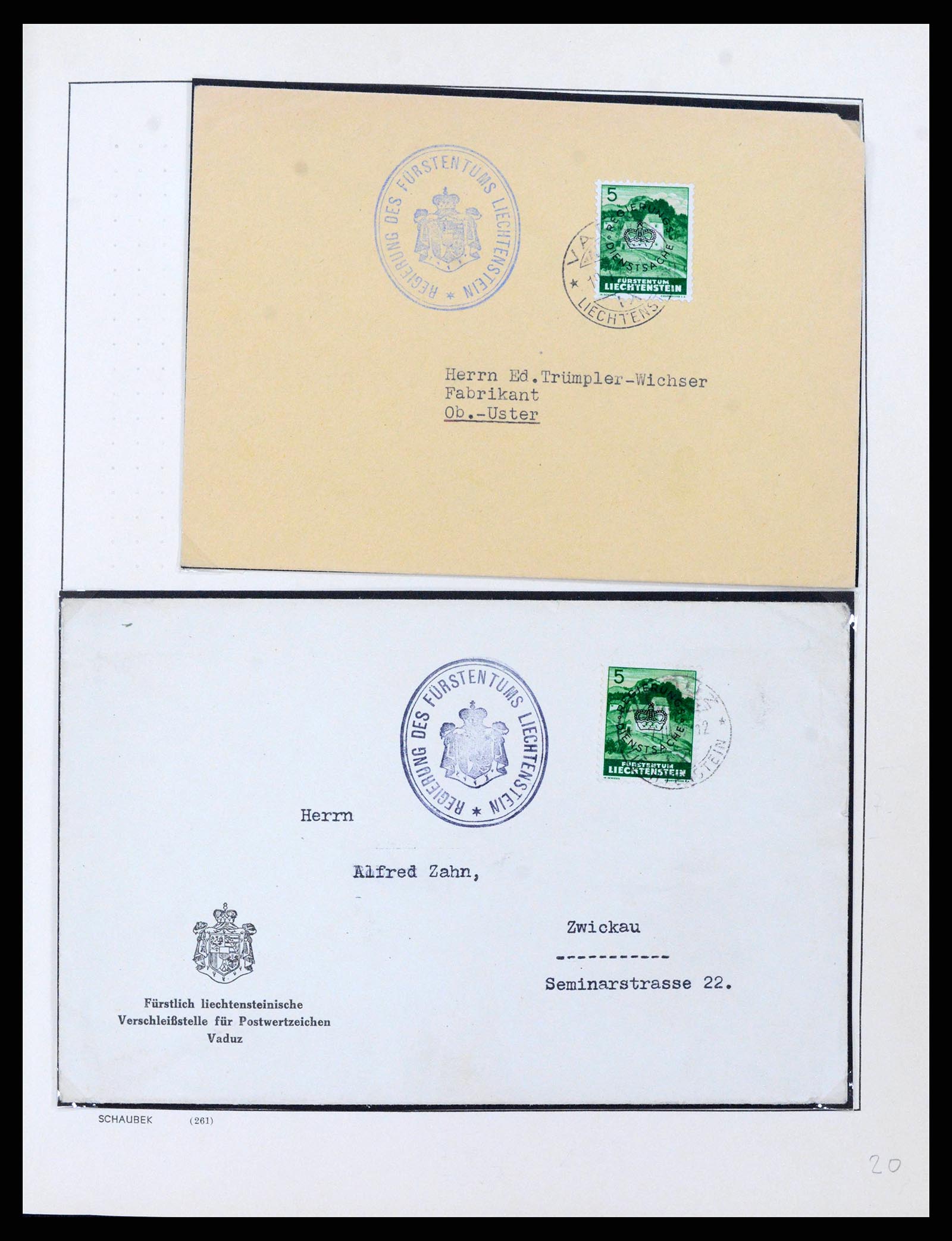 38204 0017 - Postzegelverzameling 38204 Liechtenstein dienst brieven 1932-1989.