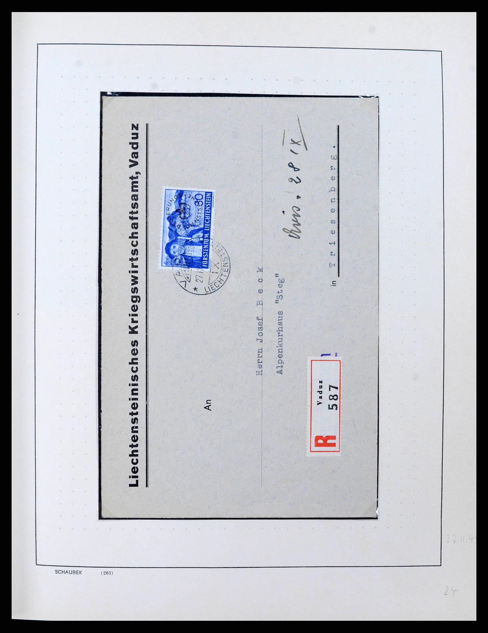 38204 0023 - Postzegelverzameling 38204 Liechtenstein dienst brieven 1932-1989.