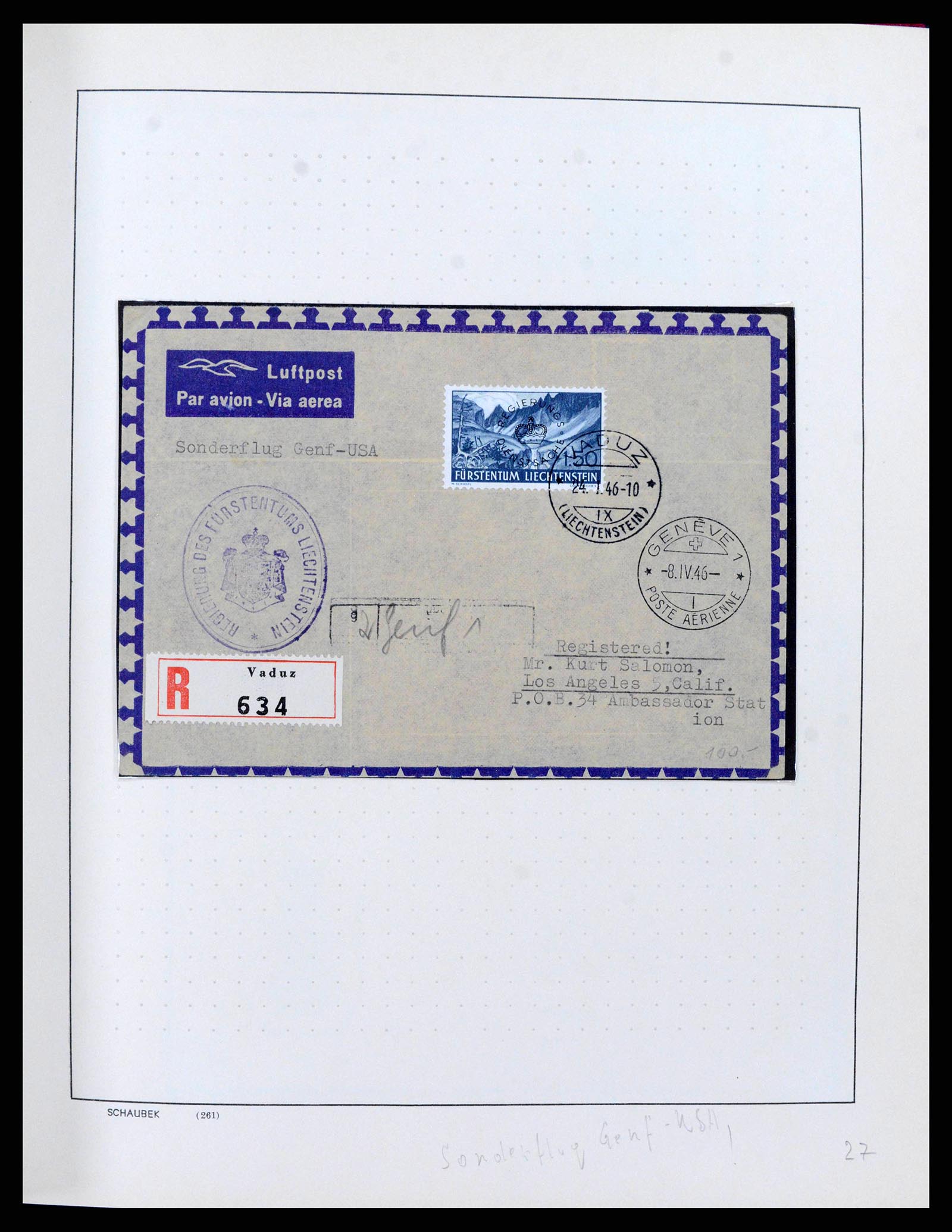 38204 0029 - Postzegelverzameling 38204 Liechtenstein dienst brieven 1932-1989.