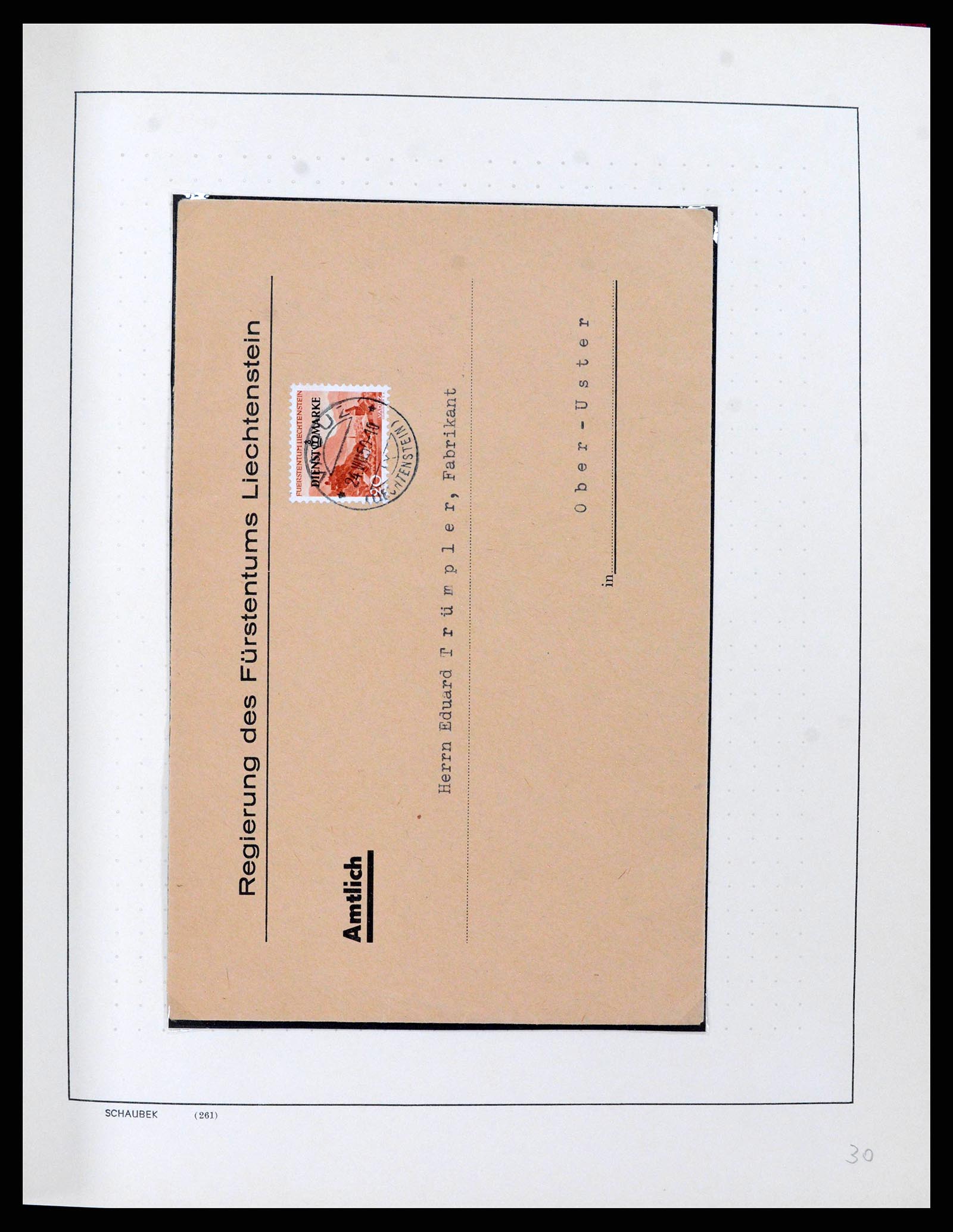 38204 0031 - Postzegelverzameling 38204 Liechtenstein dienst brieven 1932-1989.