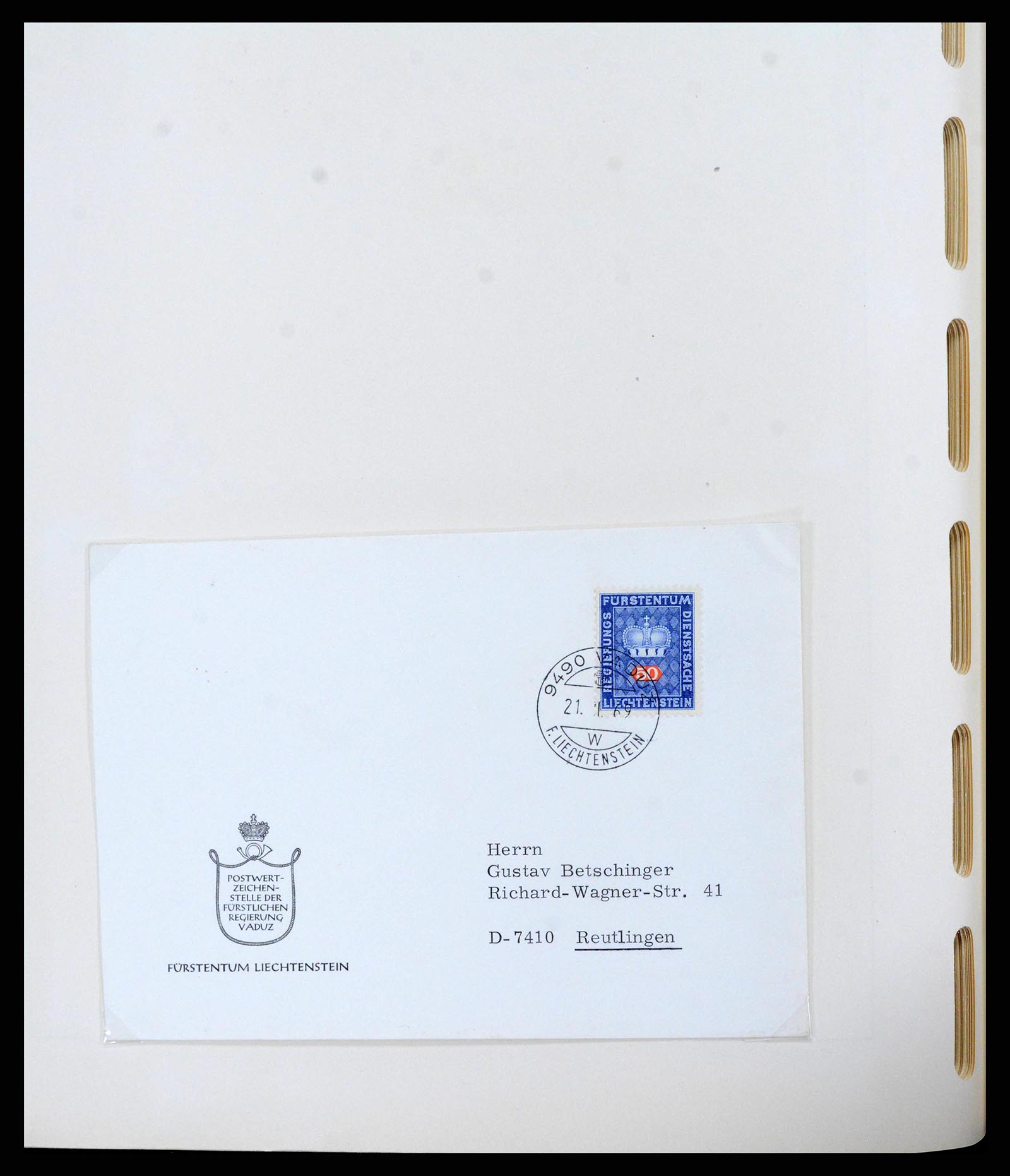 38204 0045 - Postzegelverzameling 38204 Liechtenstein dienst brieven 1932-1989.