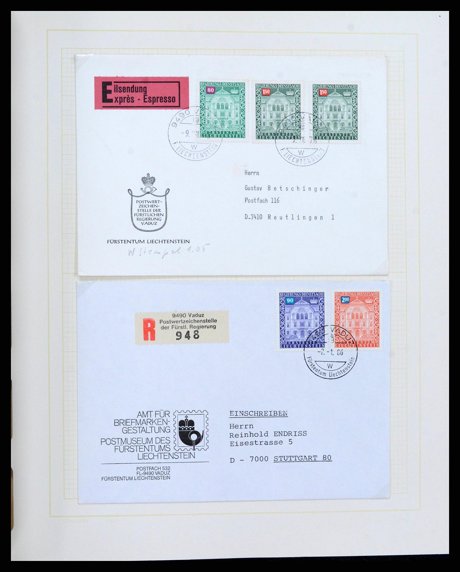 38204 0049 - Stamp collection 38204 Liechtenstein service covers 1932-1989.