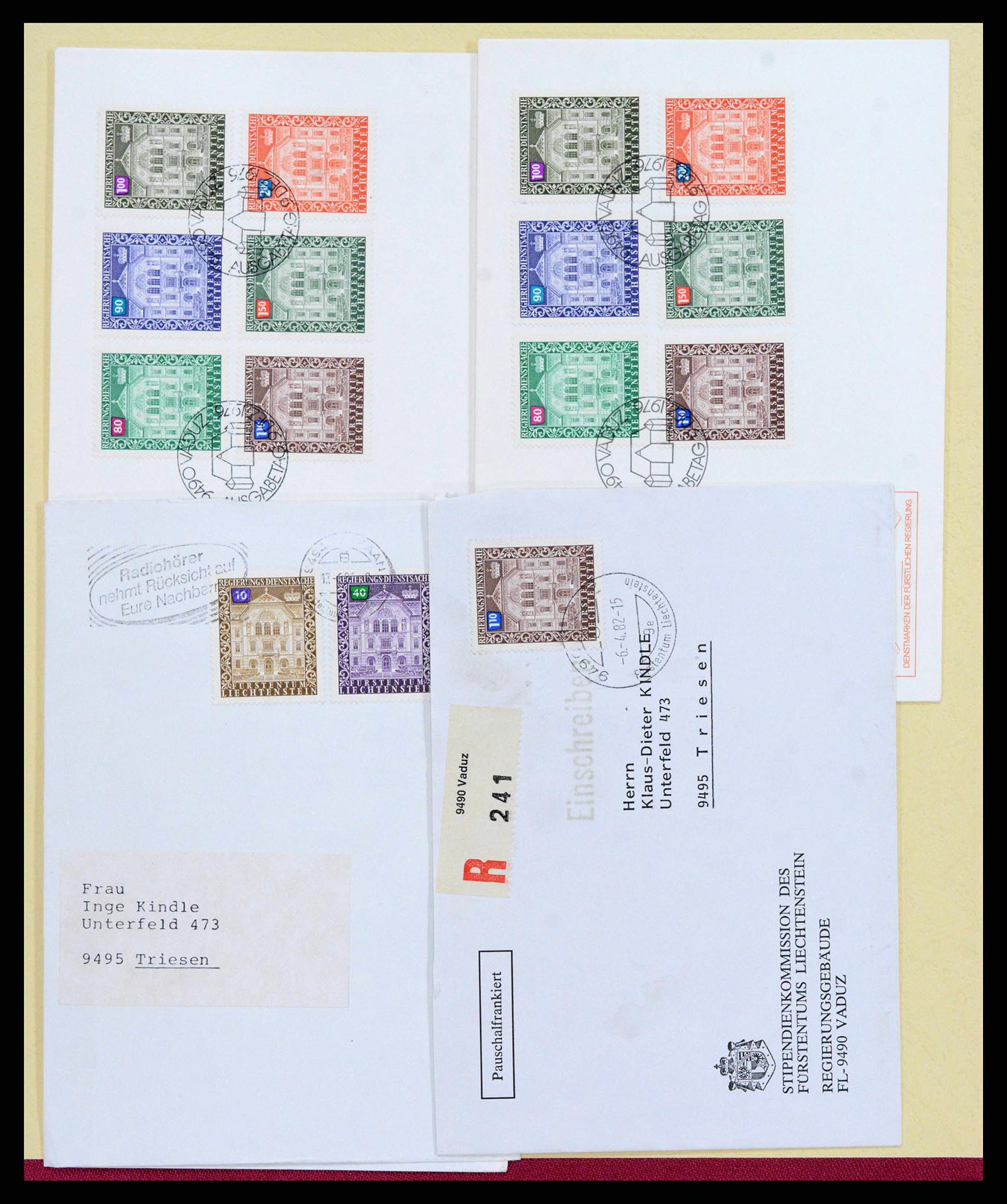 38204 0057 - Postzegelverzameling 38204 Liechtenstein dienst brieven 1932-1989.