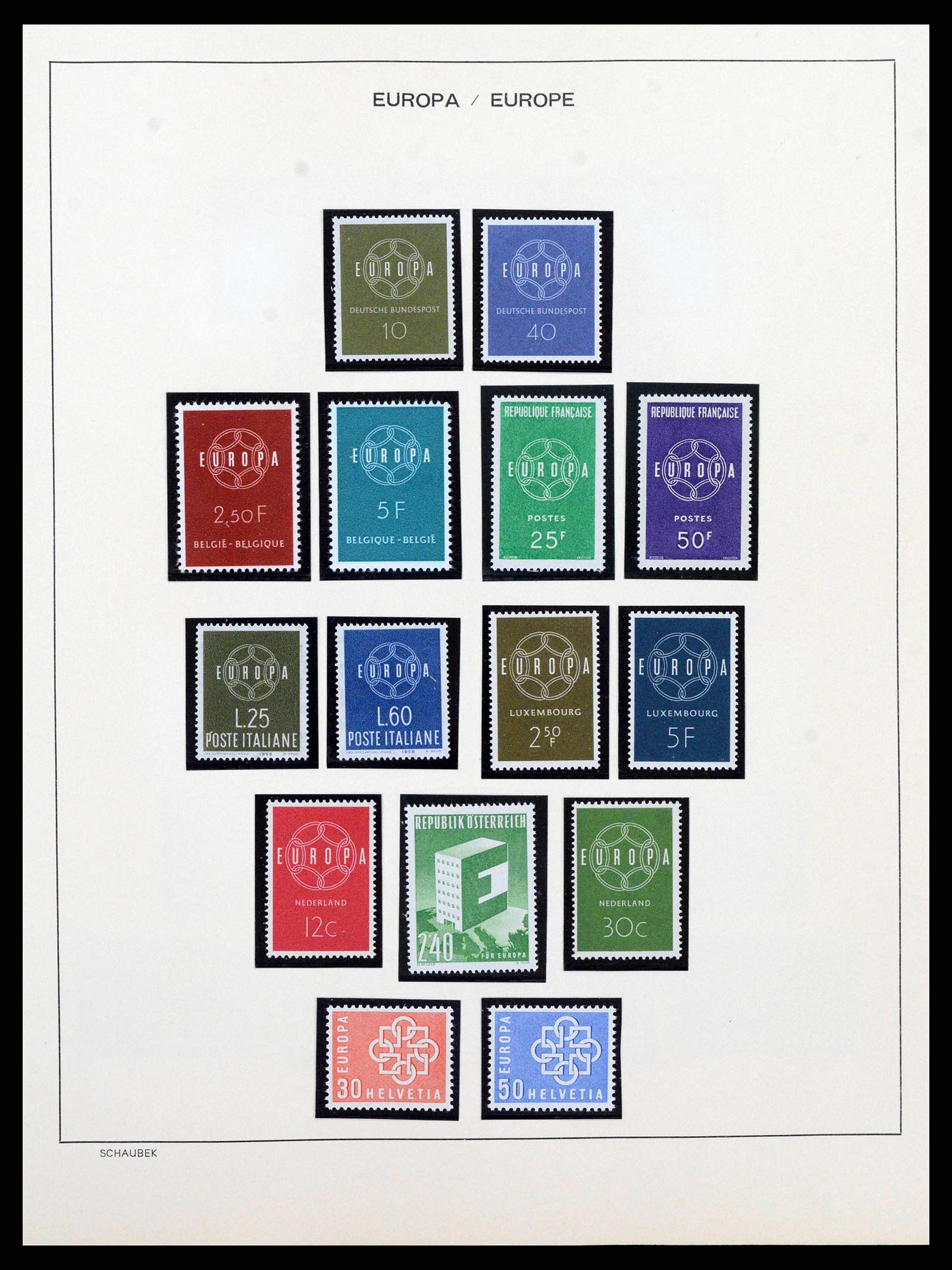 38206 0004 - Postzegelverzameling 38206 Europa CEPT 1956-2010.