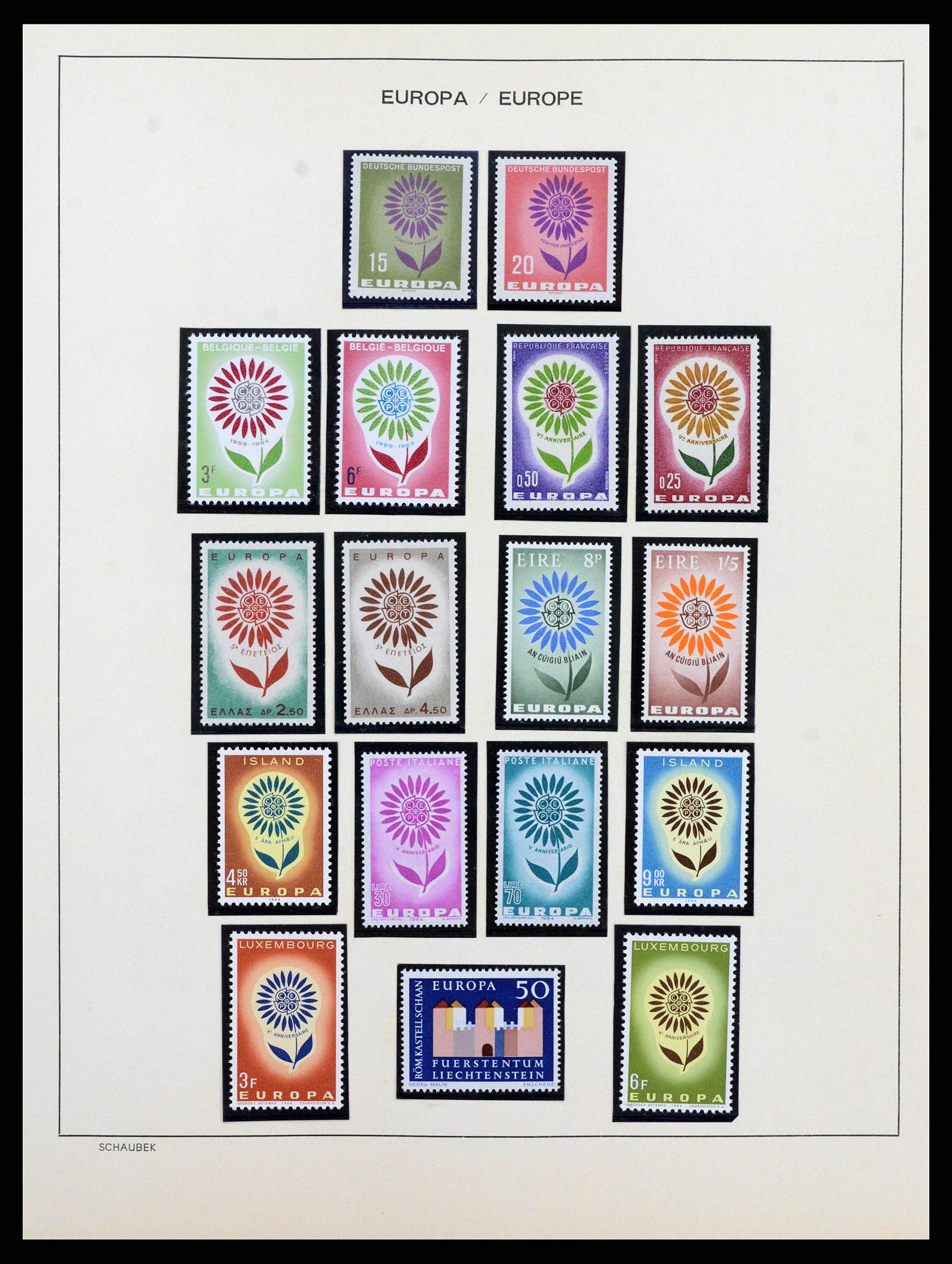 38206 0014 - Postzegelverzameling 38206 Europa CEPT 1956-2010.
