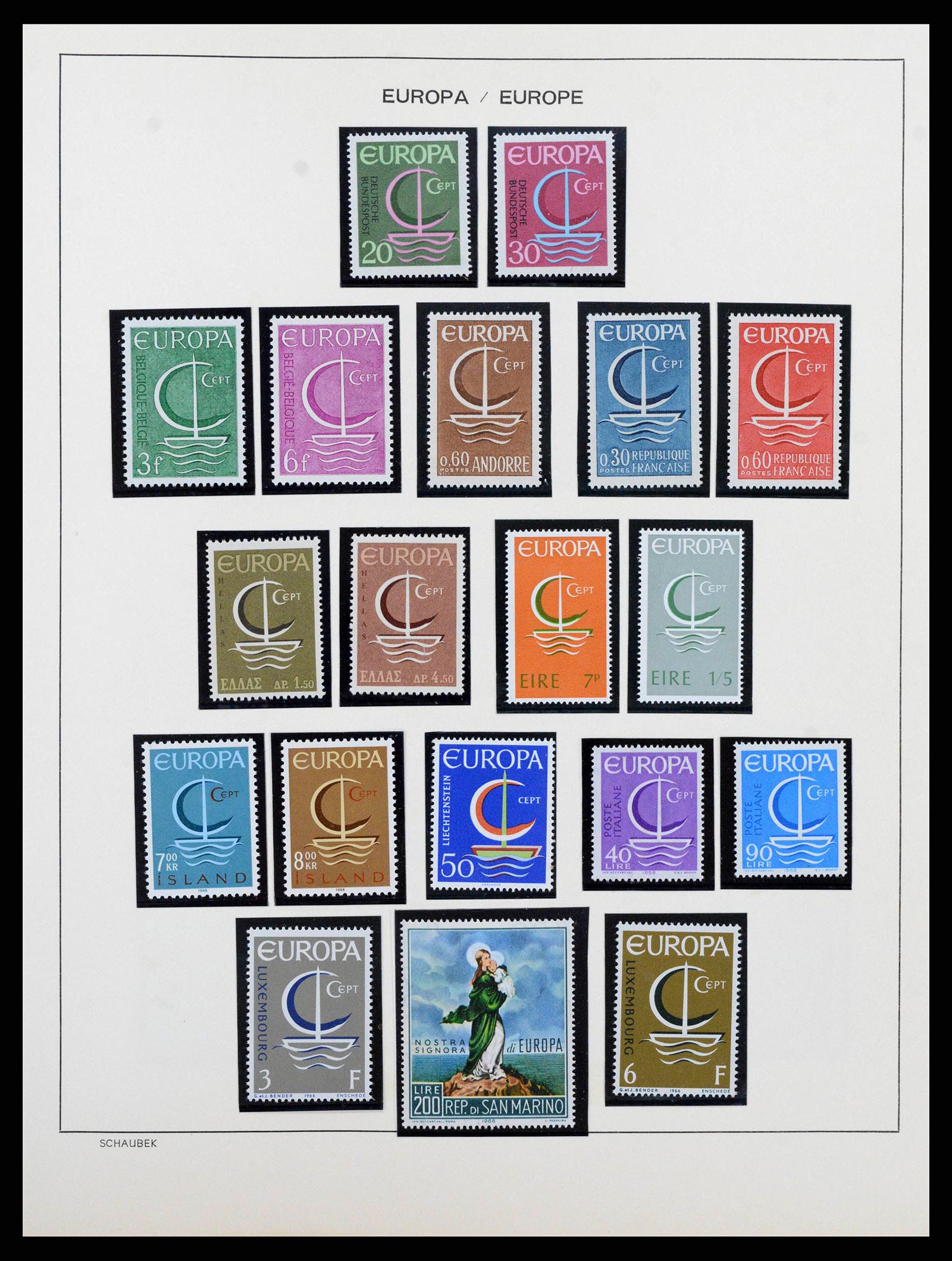 38206 0018 - Postzegelverzameling 38206 Europa CEPT 1956-2010.