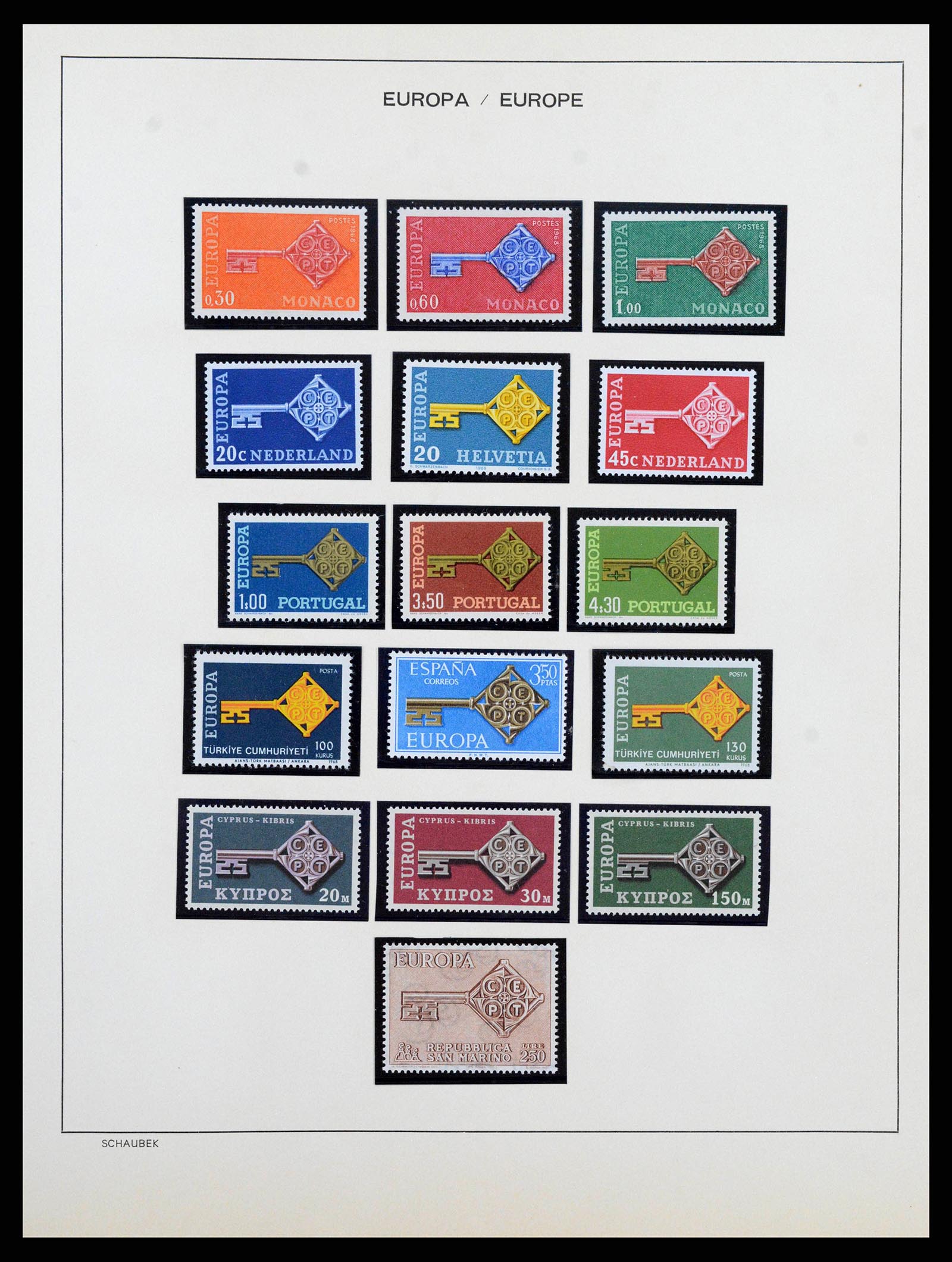 38206 0023 - Postzegelverzameling 38206 Europa CEPT 1956-2010.