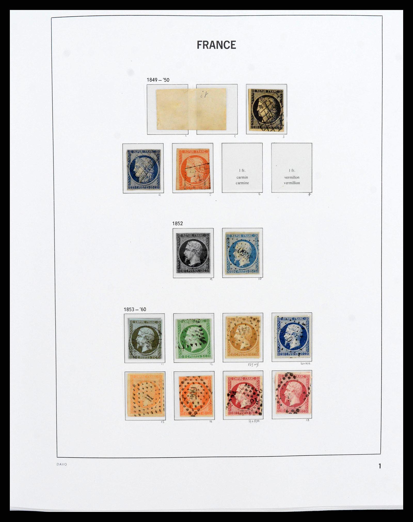 38209 0001 - Postzegelverzameling 38209 Frankrijk 1849-2020.