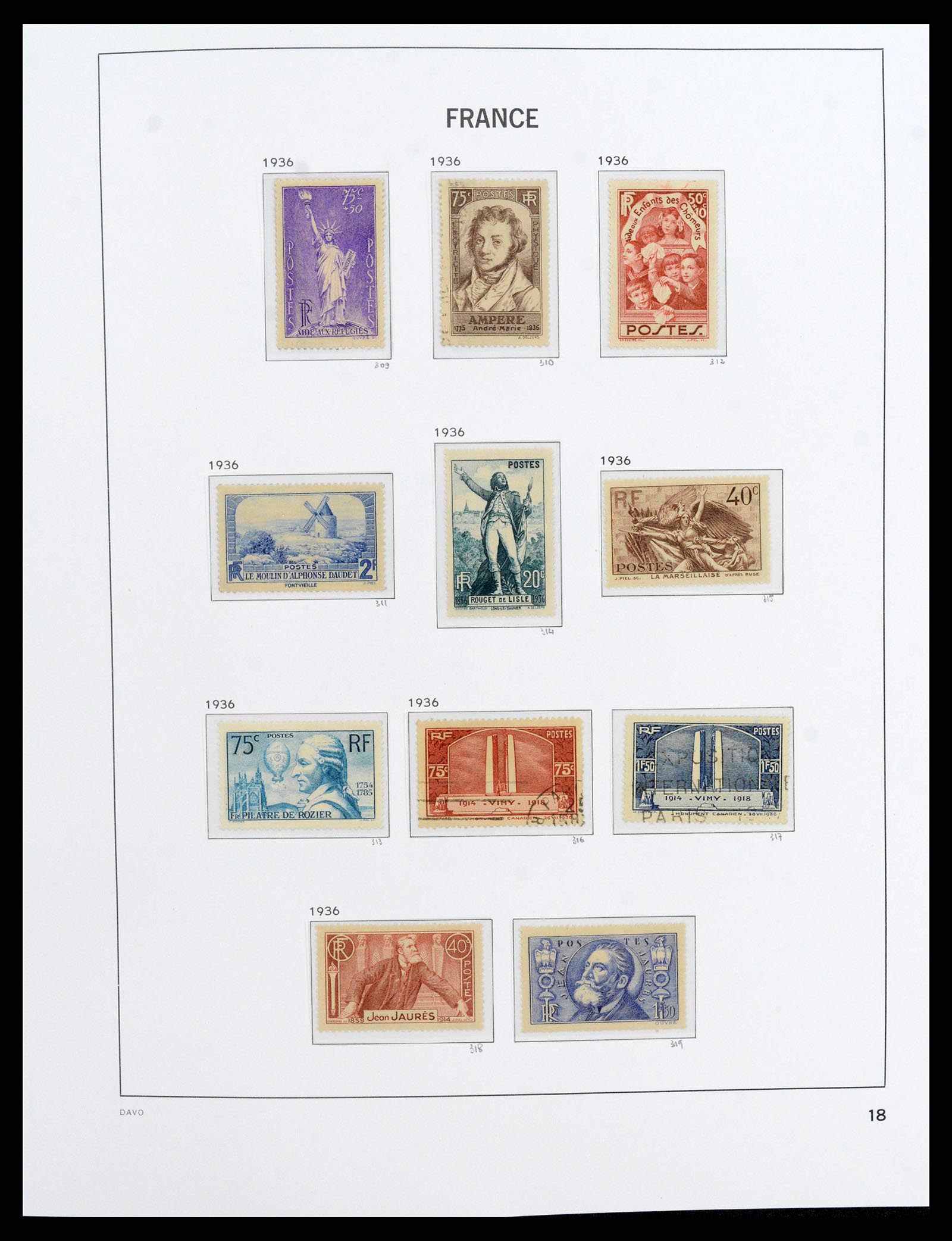38209 0019 - Postzegelverzameling 38209 Frankrijk 1849-2020.
