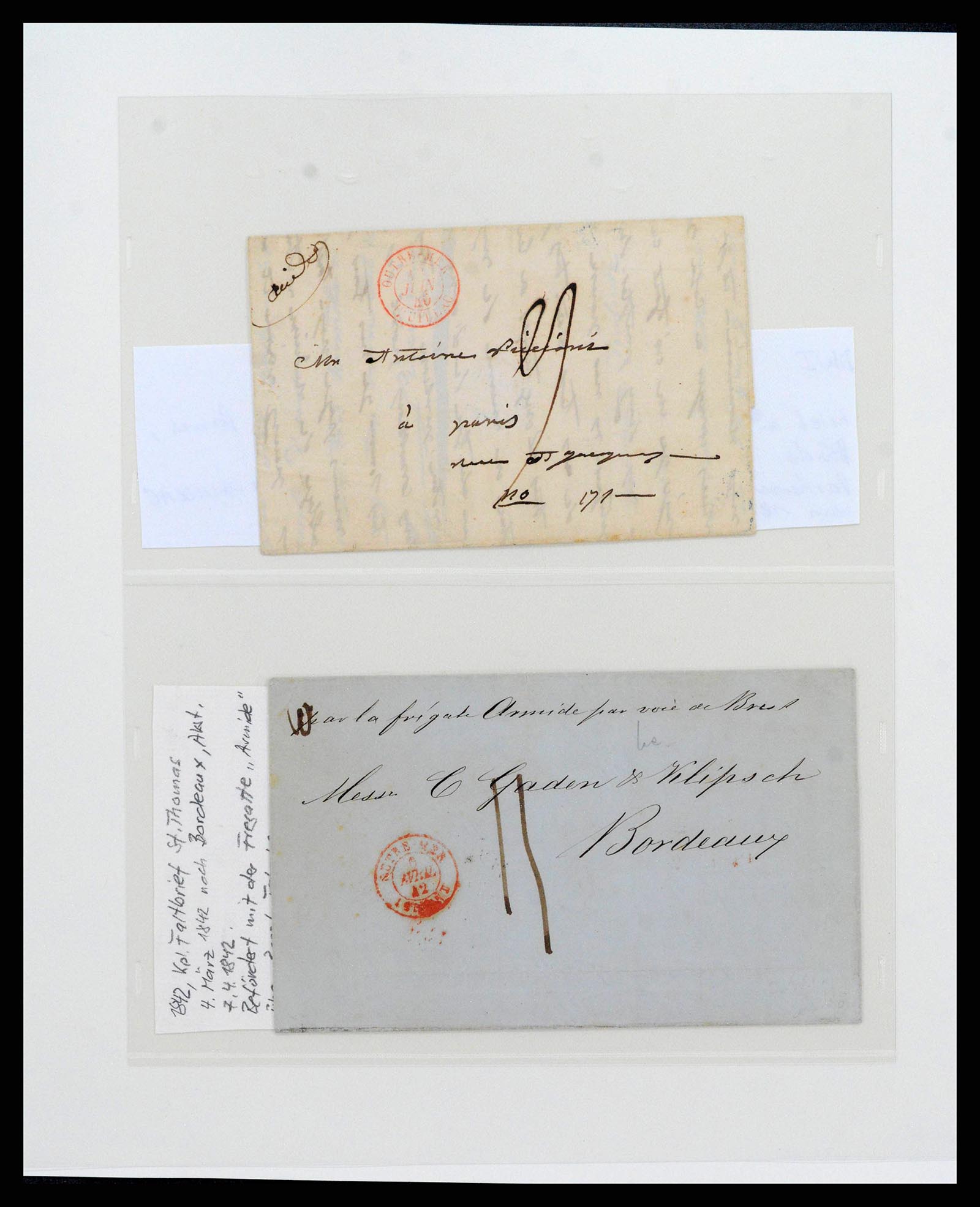 38210 0005 - Stamp collection 38210 Danish West Indies cover collection 1815-1912.