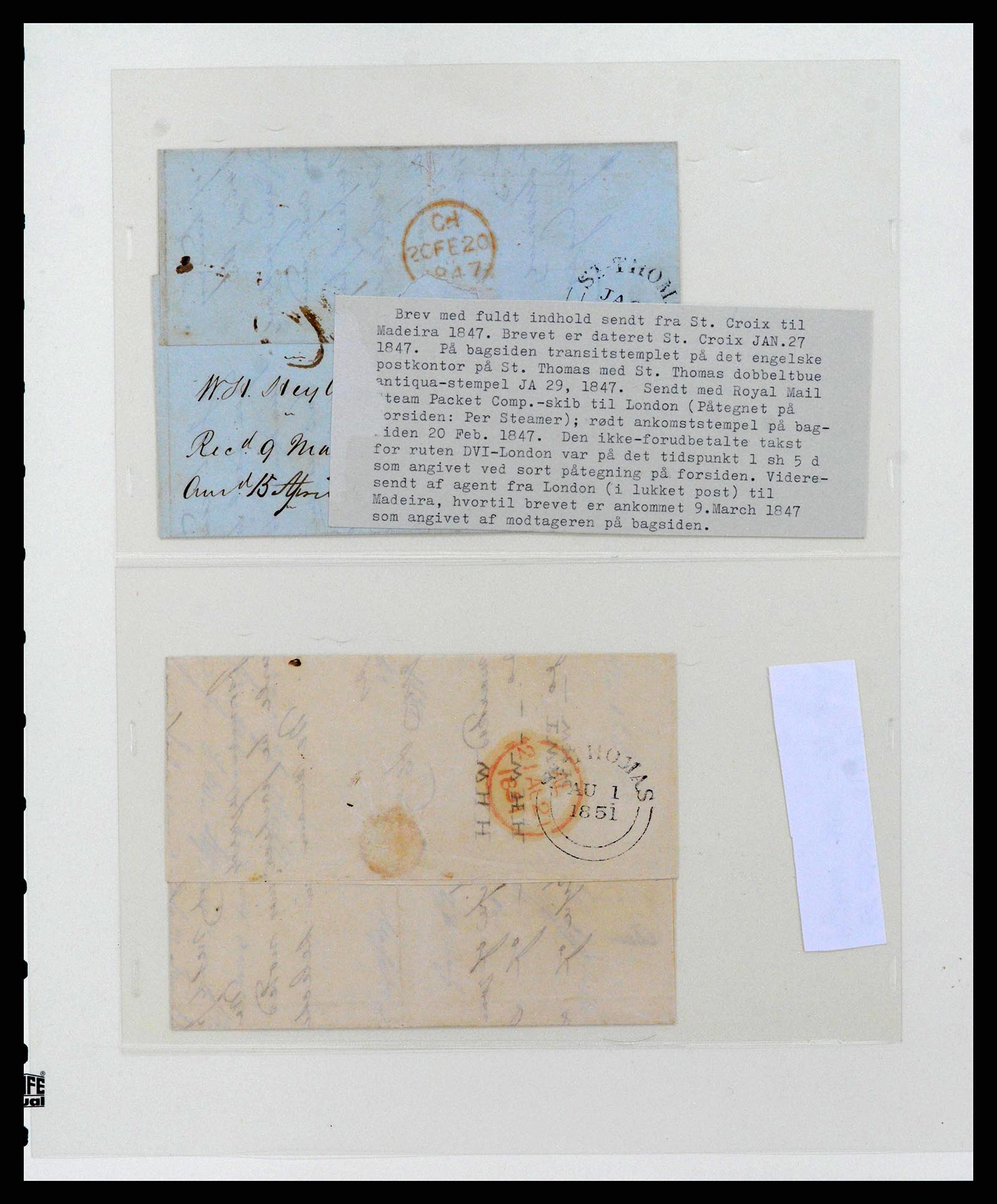 38210 0008 - Stamp collection 38210 Danish West Indies cover collection 1815-1912.