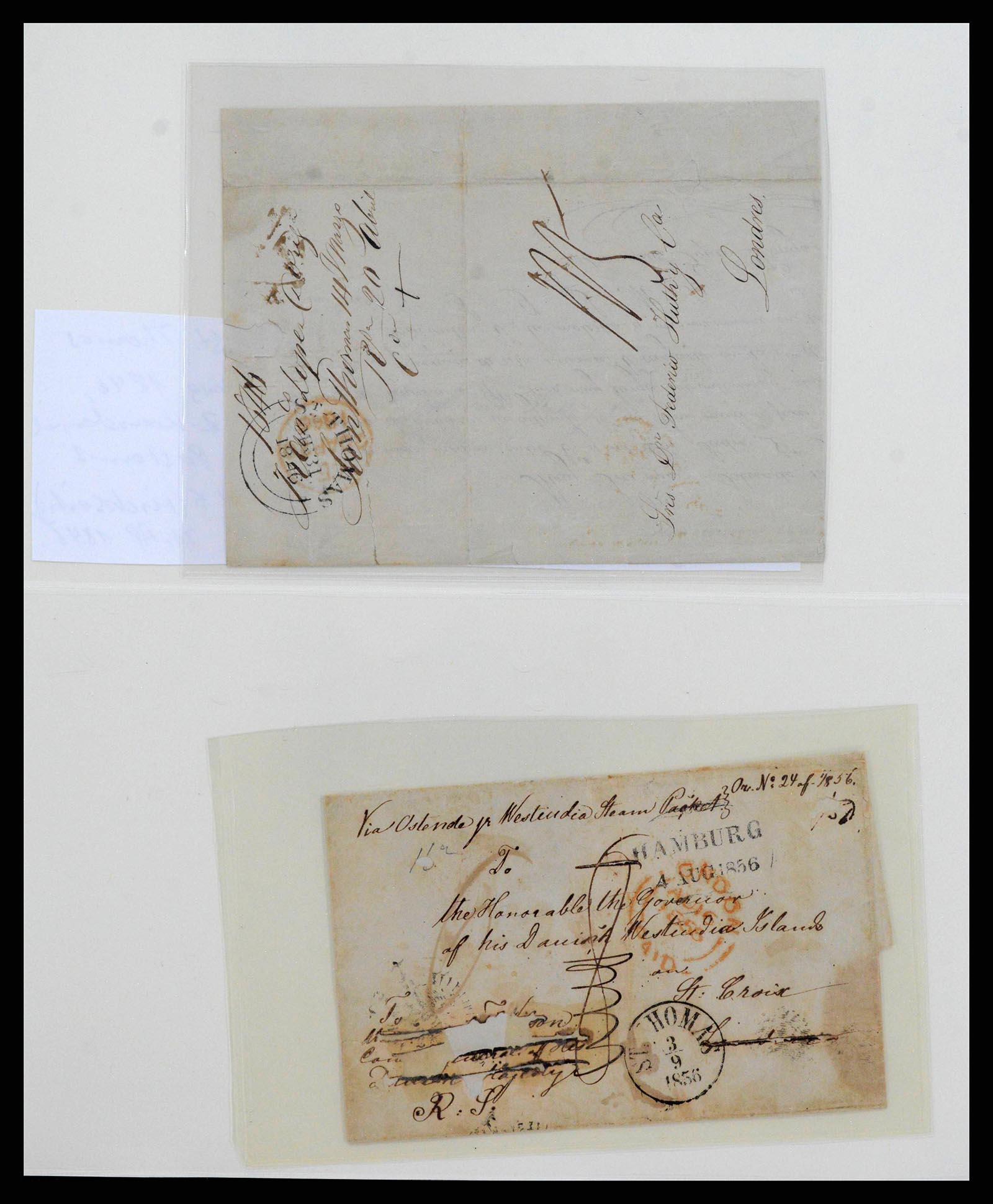38210 0011 - Stamp collection 38210 Danish West Indies cover collection 1815-1912.