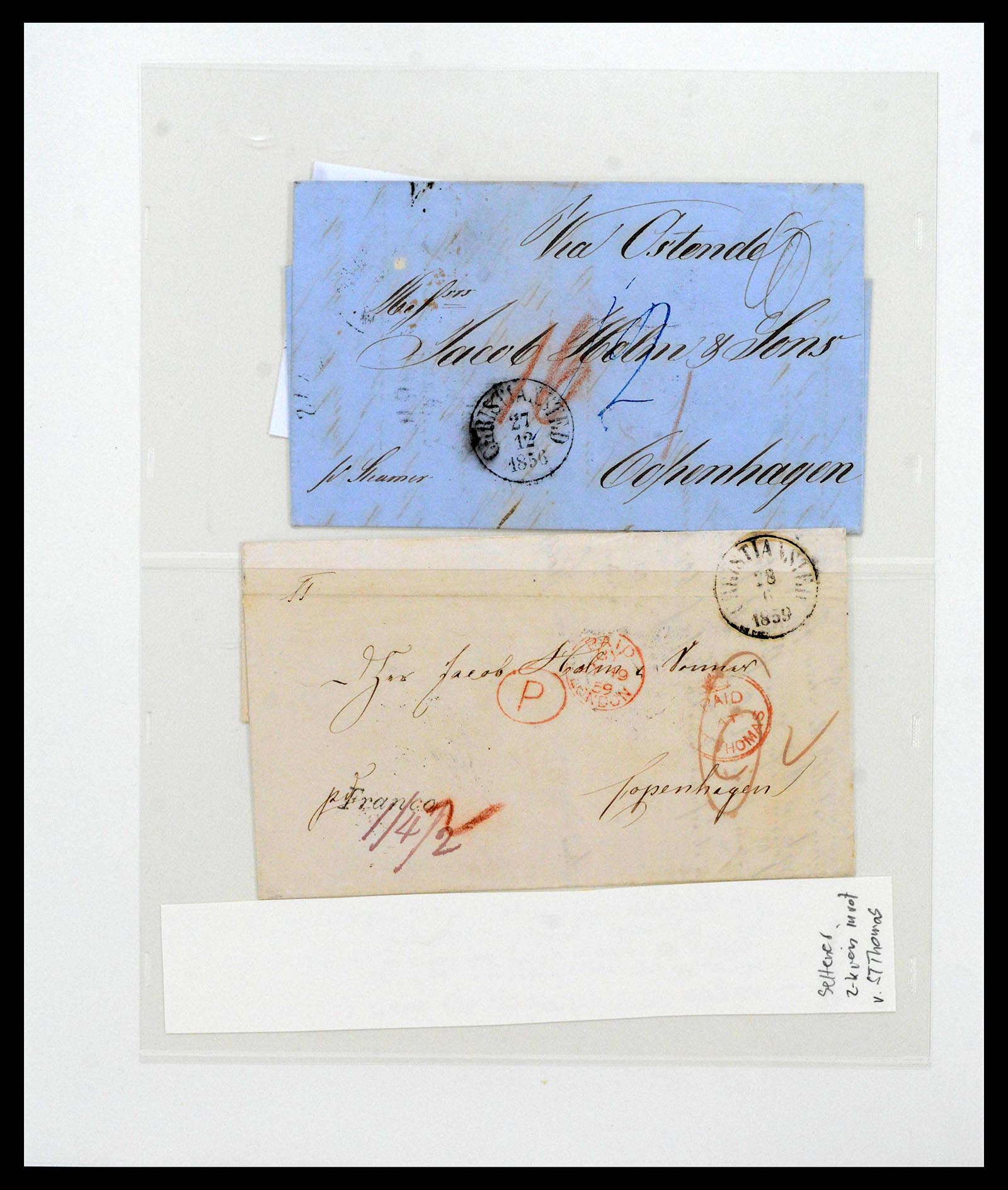 38210 0013 - Stamp collection 38210 Danish West Indies cover collection 1815-1912.