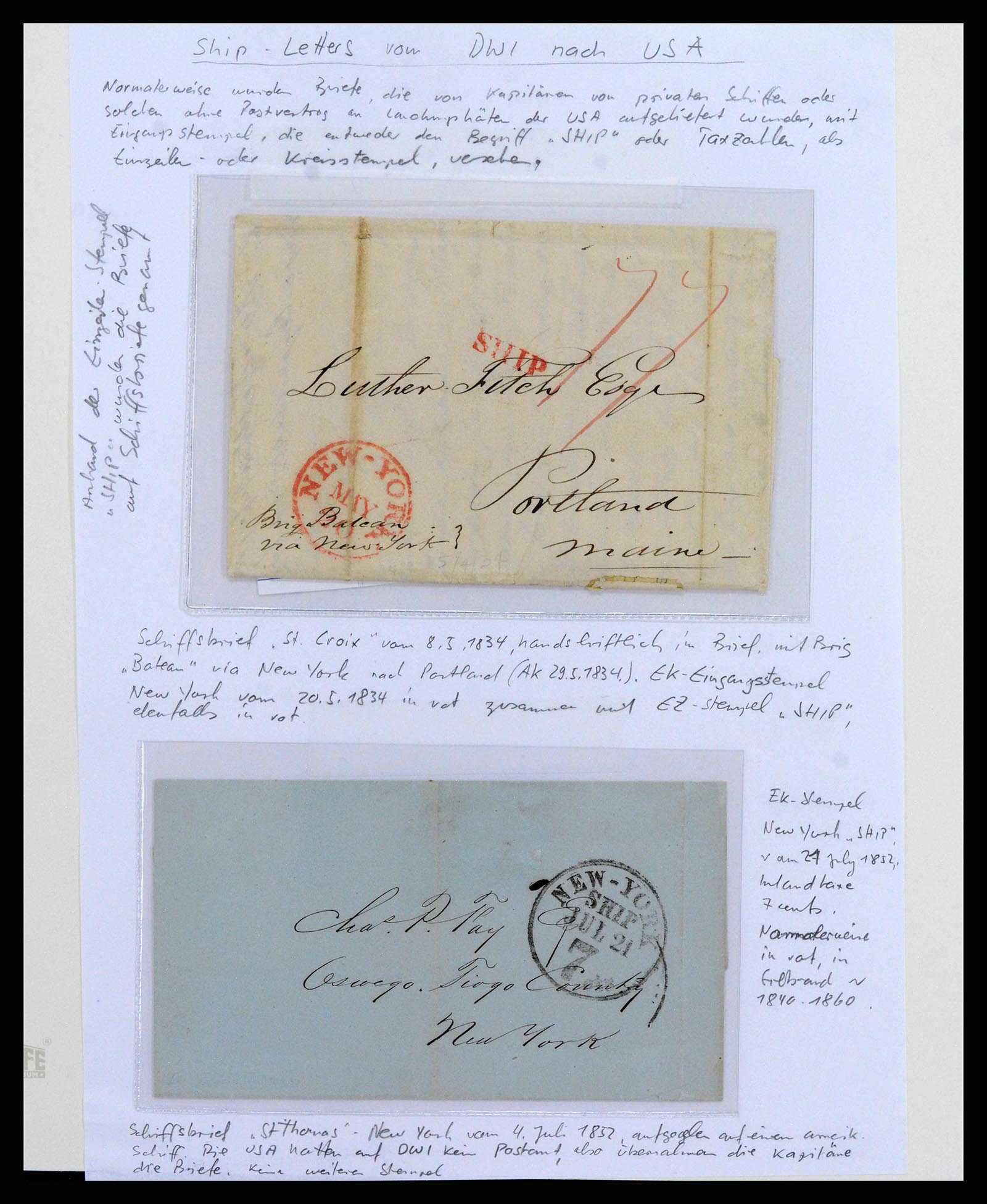 38210 0015 - Stamp collection 38210 Danish West Indies cover collection 1815-1912.