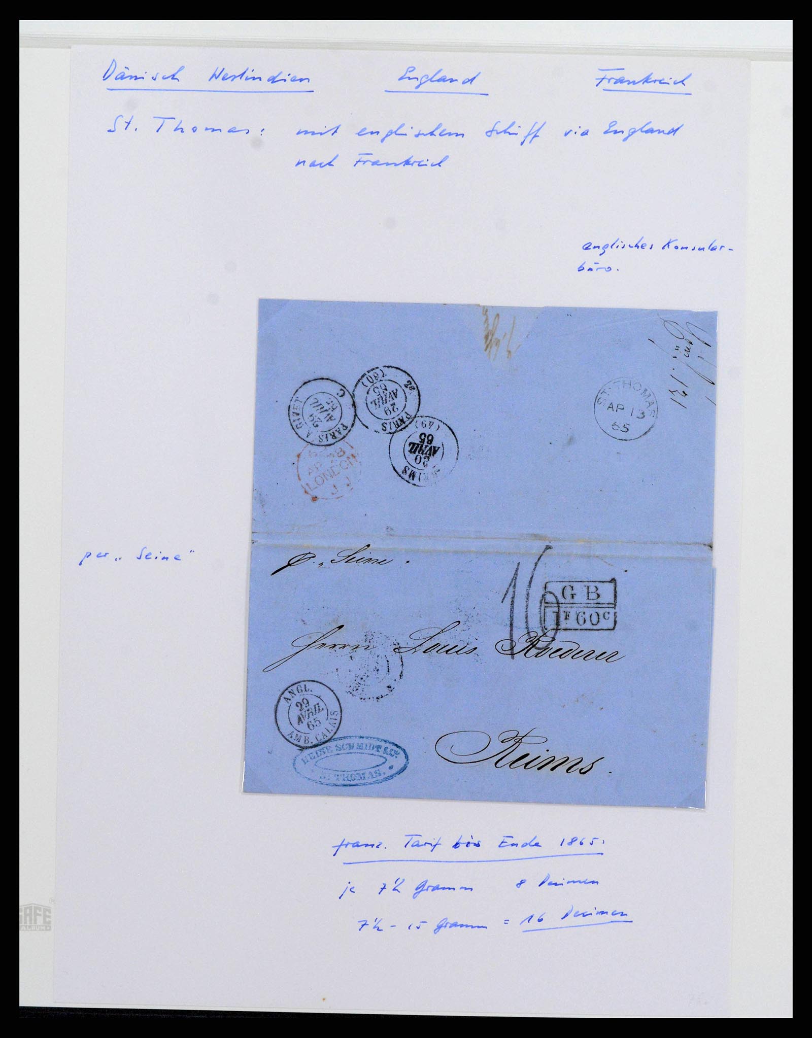 38210 0016 - Stamp collection 38210 Danish West Indies cover collection 1815-1912.