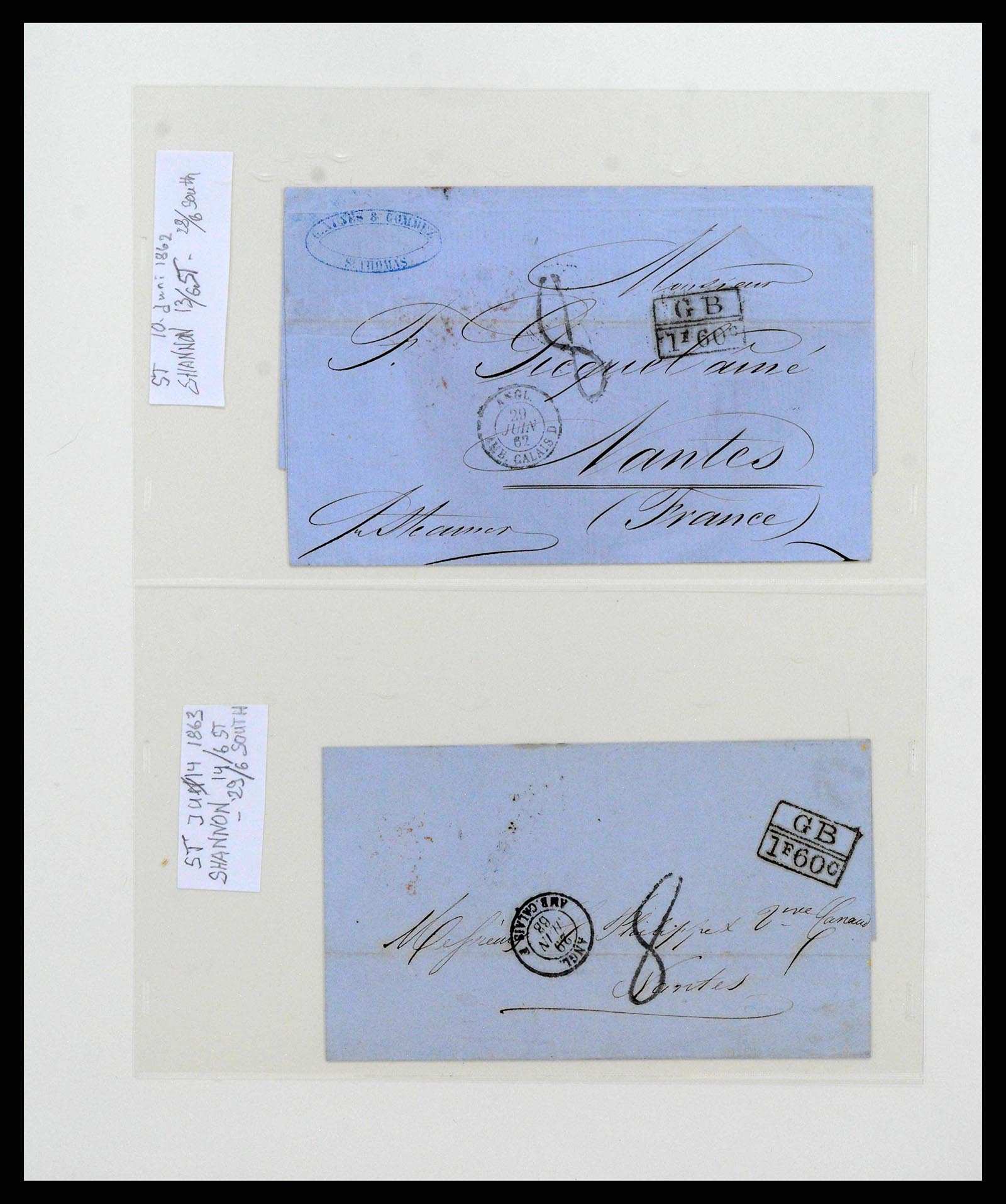38210 0018 - Stamp collection 38210 Danish West Indies cover collection 1815-1912.
