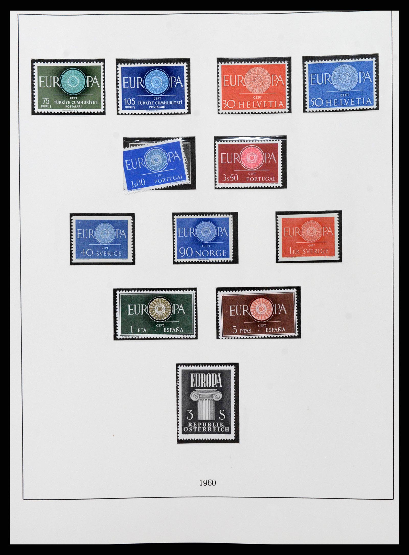 38216 0008 - Postzegelverzameling 38216 Europa Cept compleet 1956-2001.
