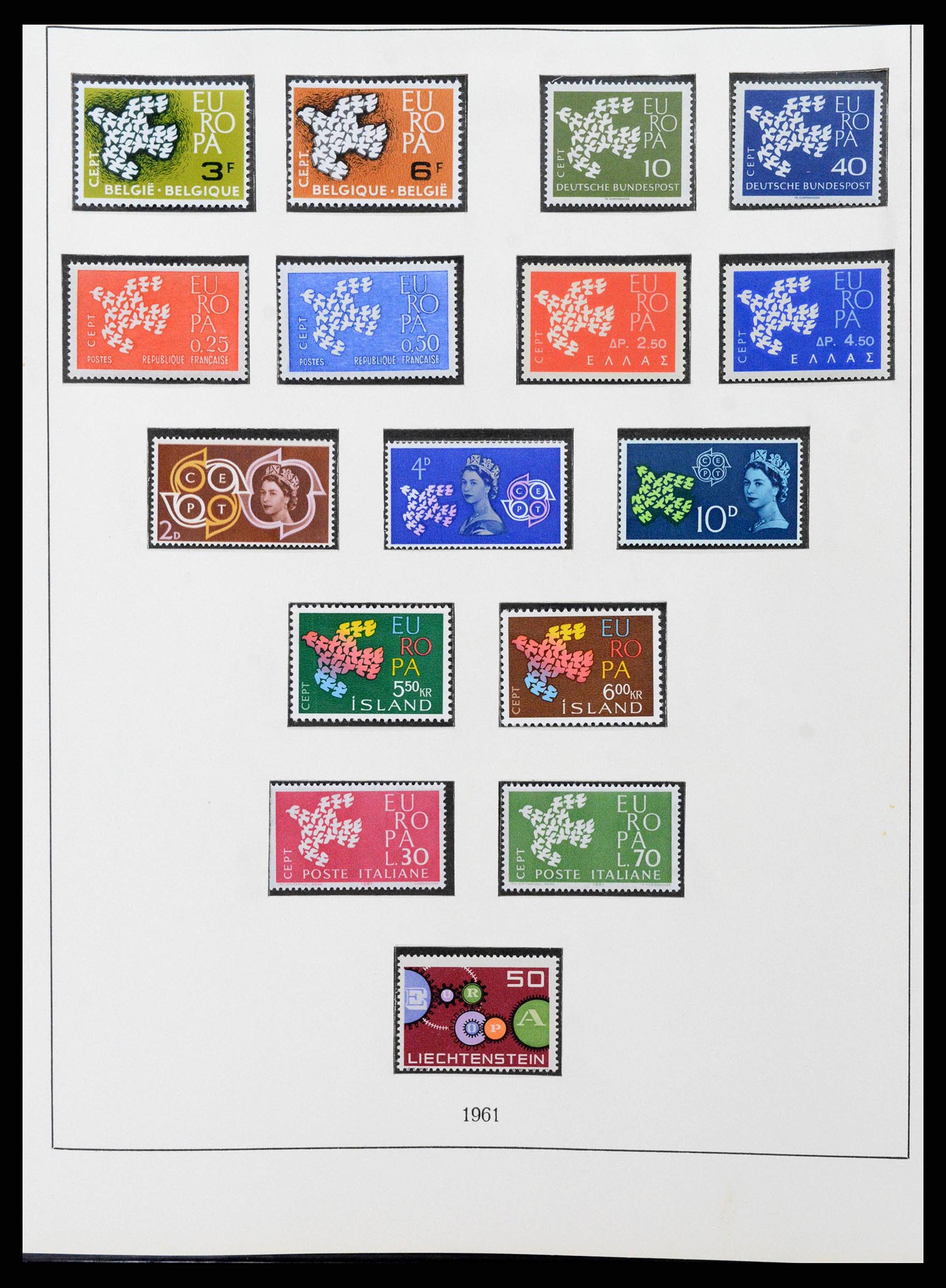 38216 0009 - Postzegelverzameling 38216 Europa Cept compleet 1956-2001.