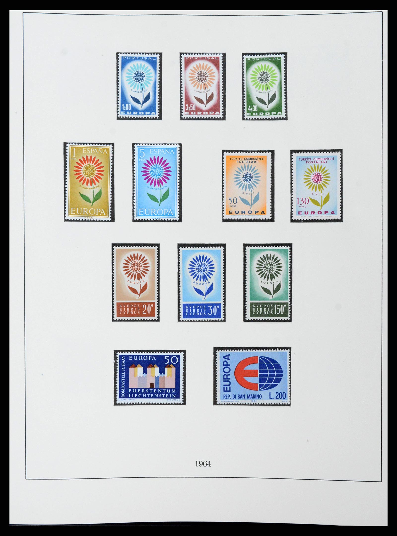 38216 0021 - Postzegelverzameling 38216 Europa Cept compleet 1956-2001.
