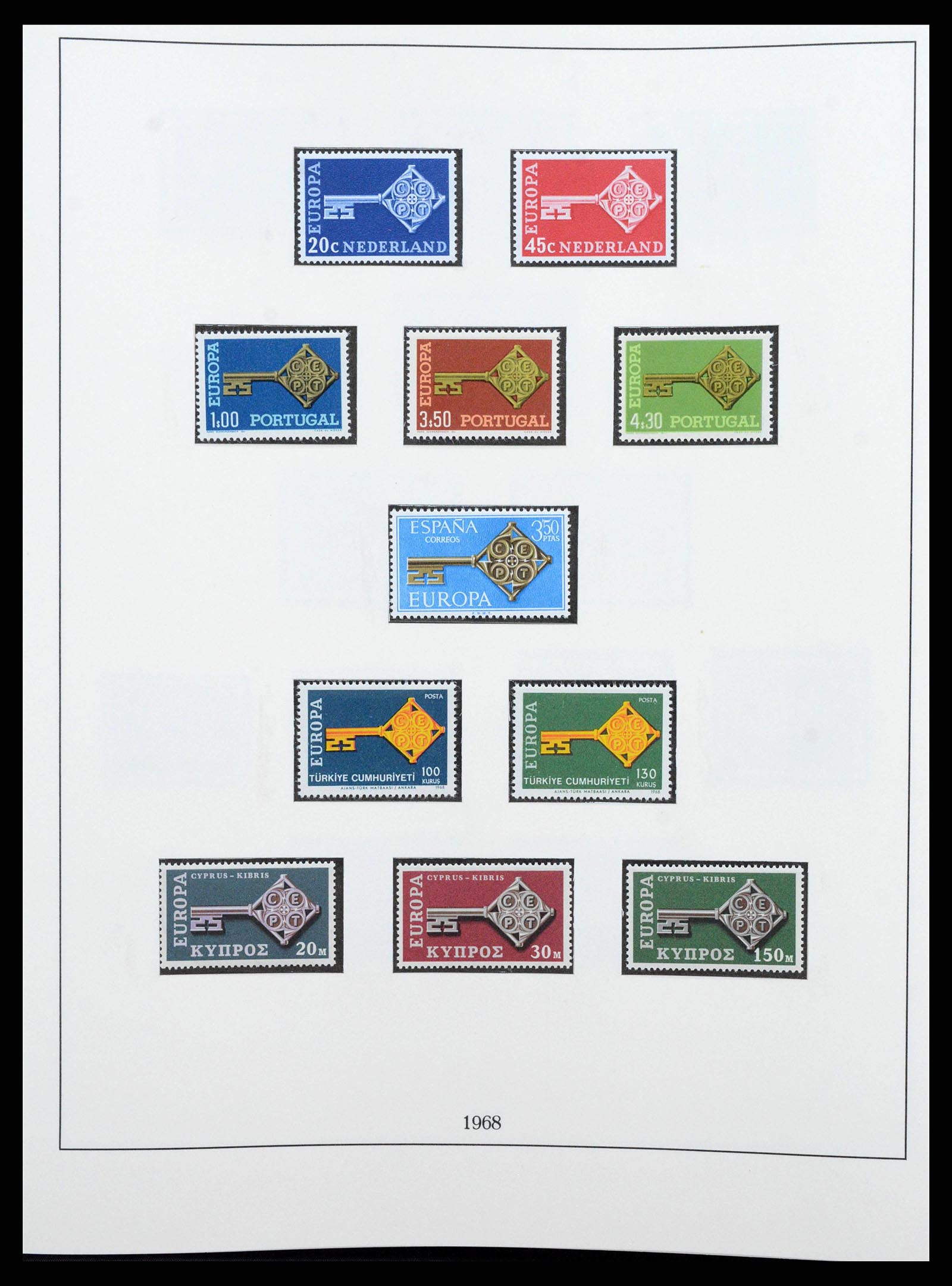 38216 0033 - Postzegelverzameling 38216 Europa Cept compleet 1956-2001.